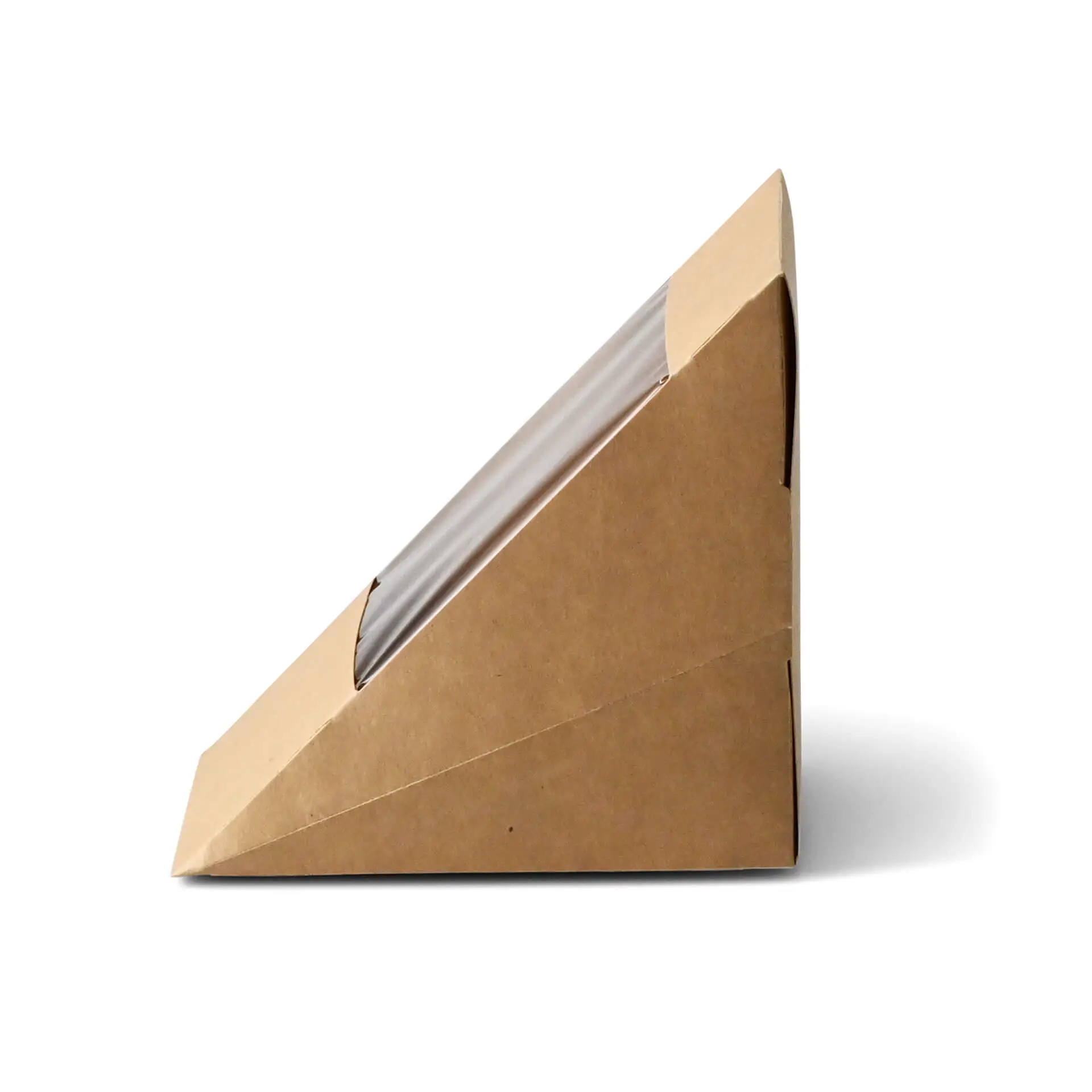 Kartonnen sandwichdozen (bio-gecoat), PLA-venster, bruin