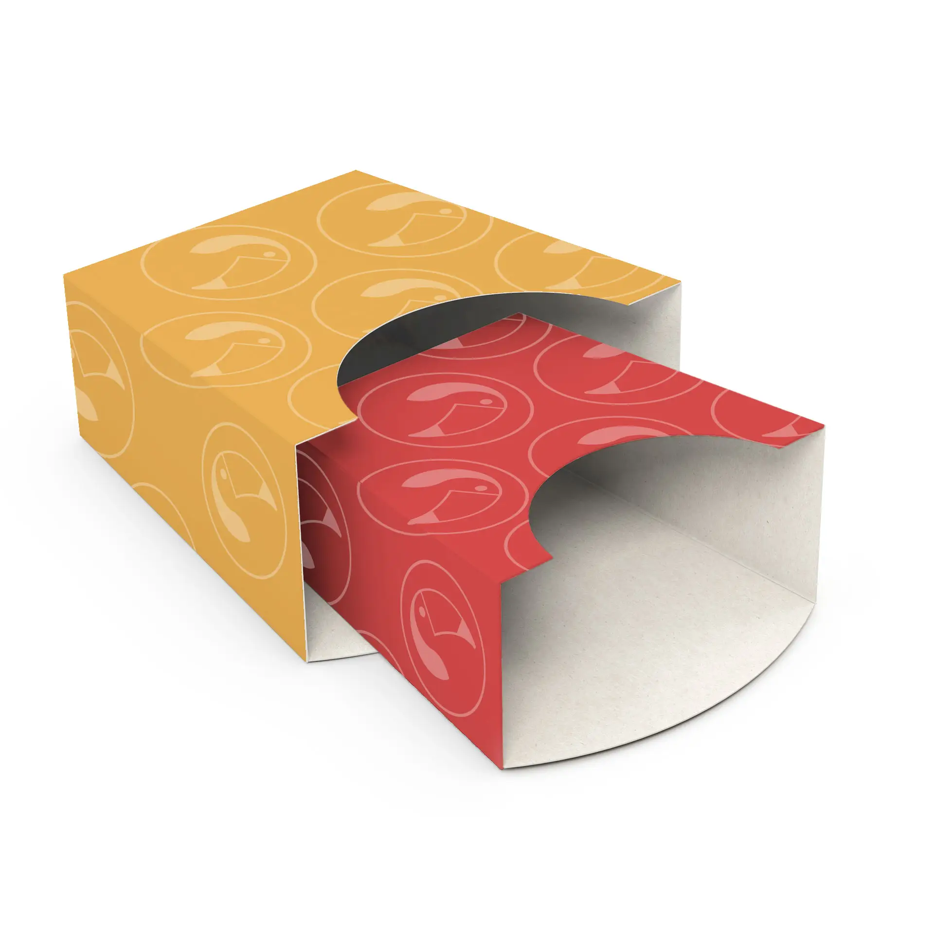 Bedrukte frietzakken, 10 x 5 x 11,3 cm, wit, rechthoekig