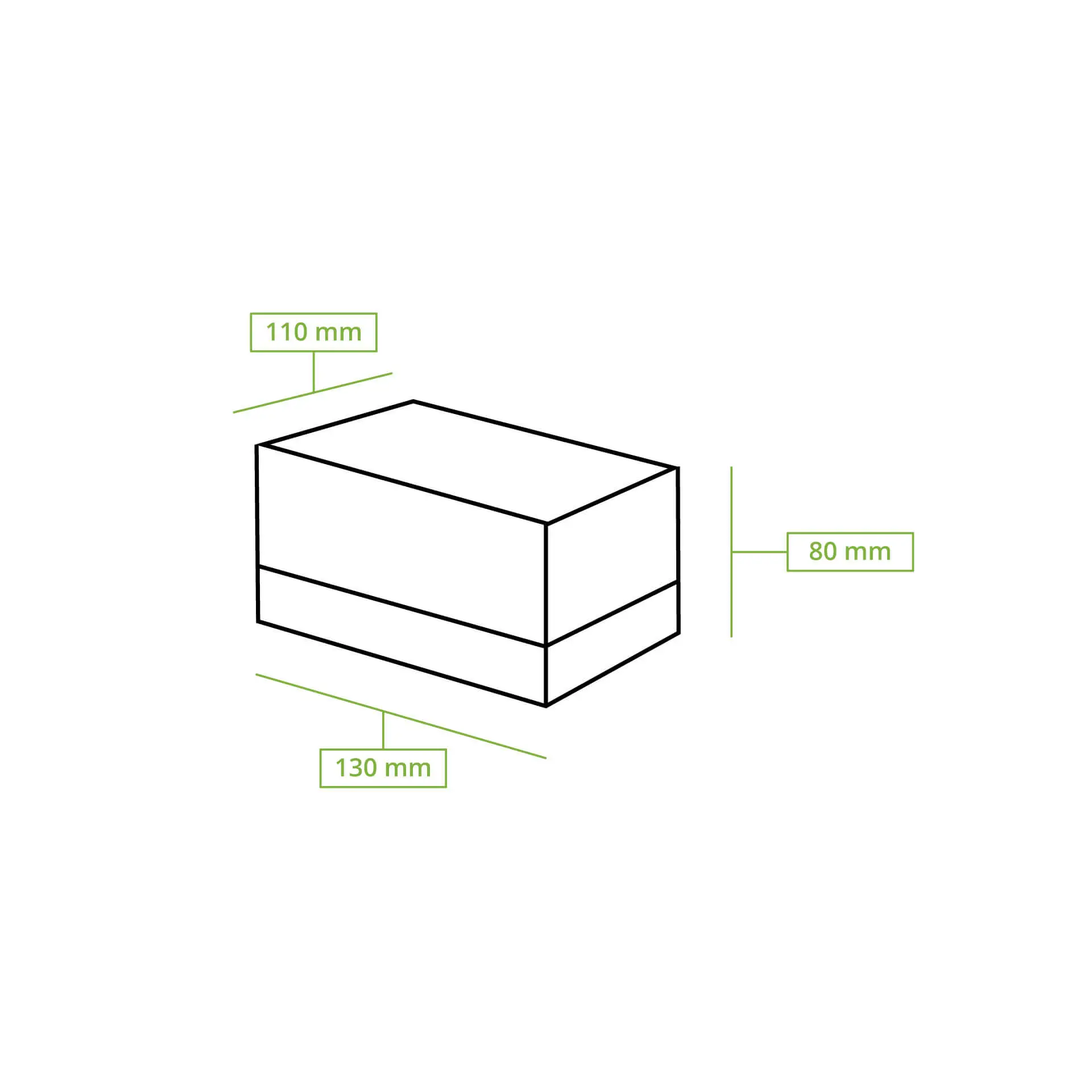Patisserie verpakkingen 13 x 11 x 8 cm, cellulose-venster, wit