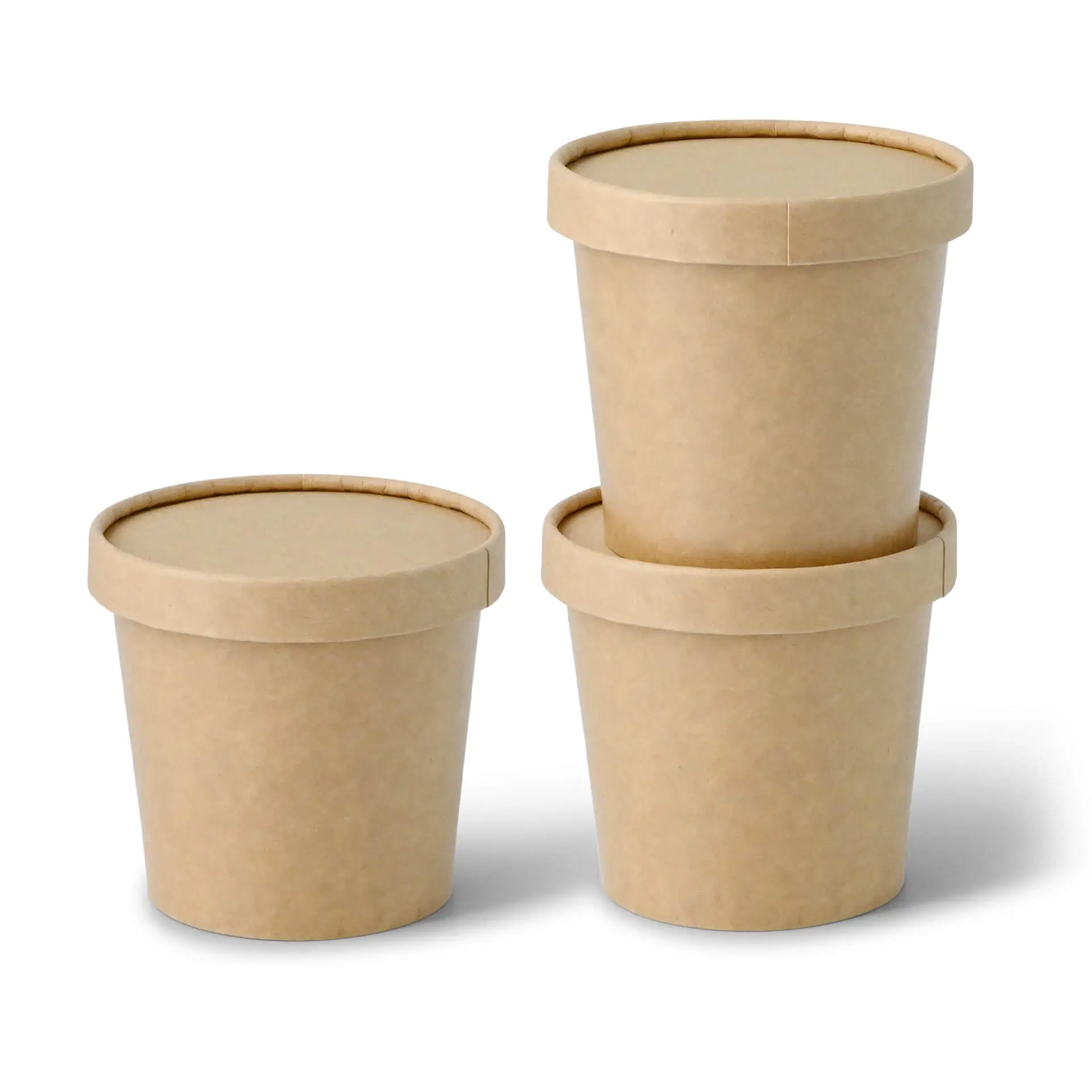 IJsbeker van karton L, 250 ml, 10 oz / max. 350 ml, 12 oz, Ø 92 mm, bruin