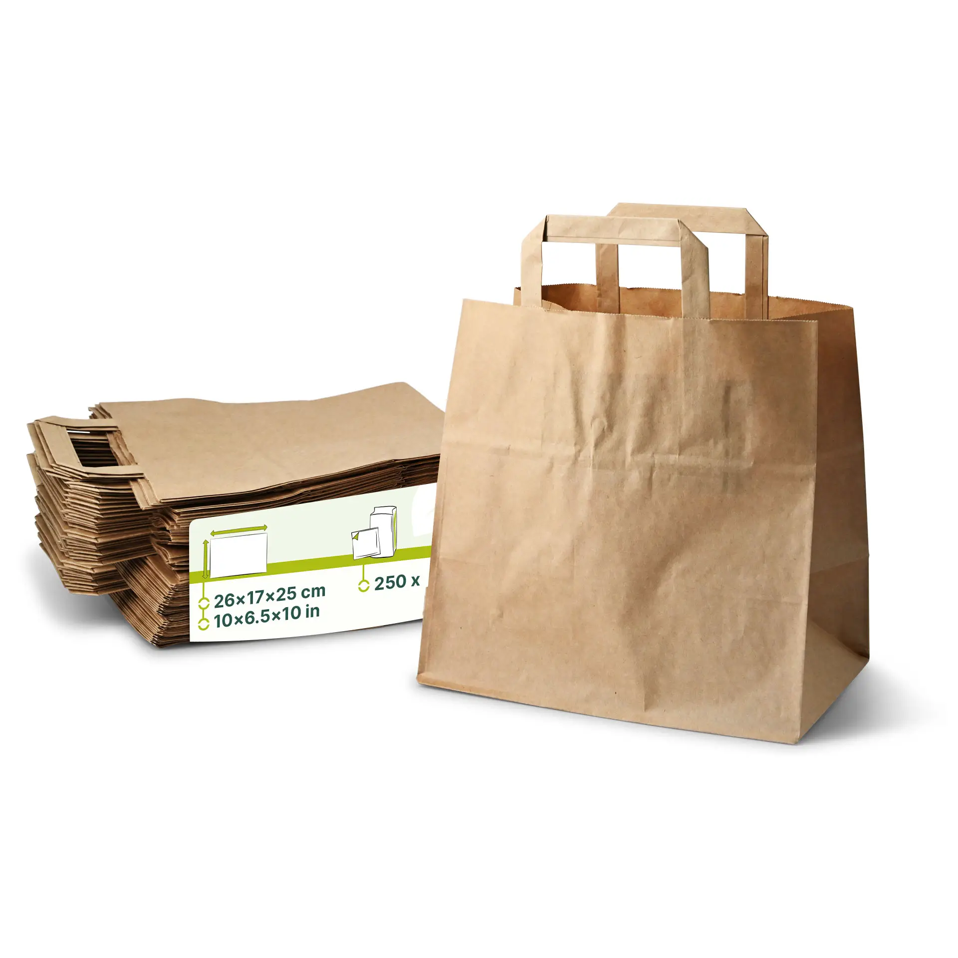 Draagtassen van gerecycled papier (26 × 17 × 25 cm) Draagtassen van gerecycled papier (26 × 17 × 25 cm)
