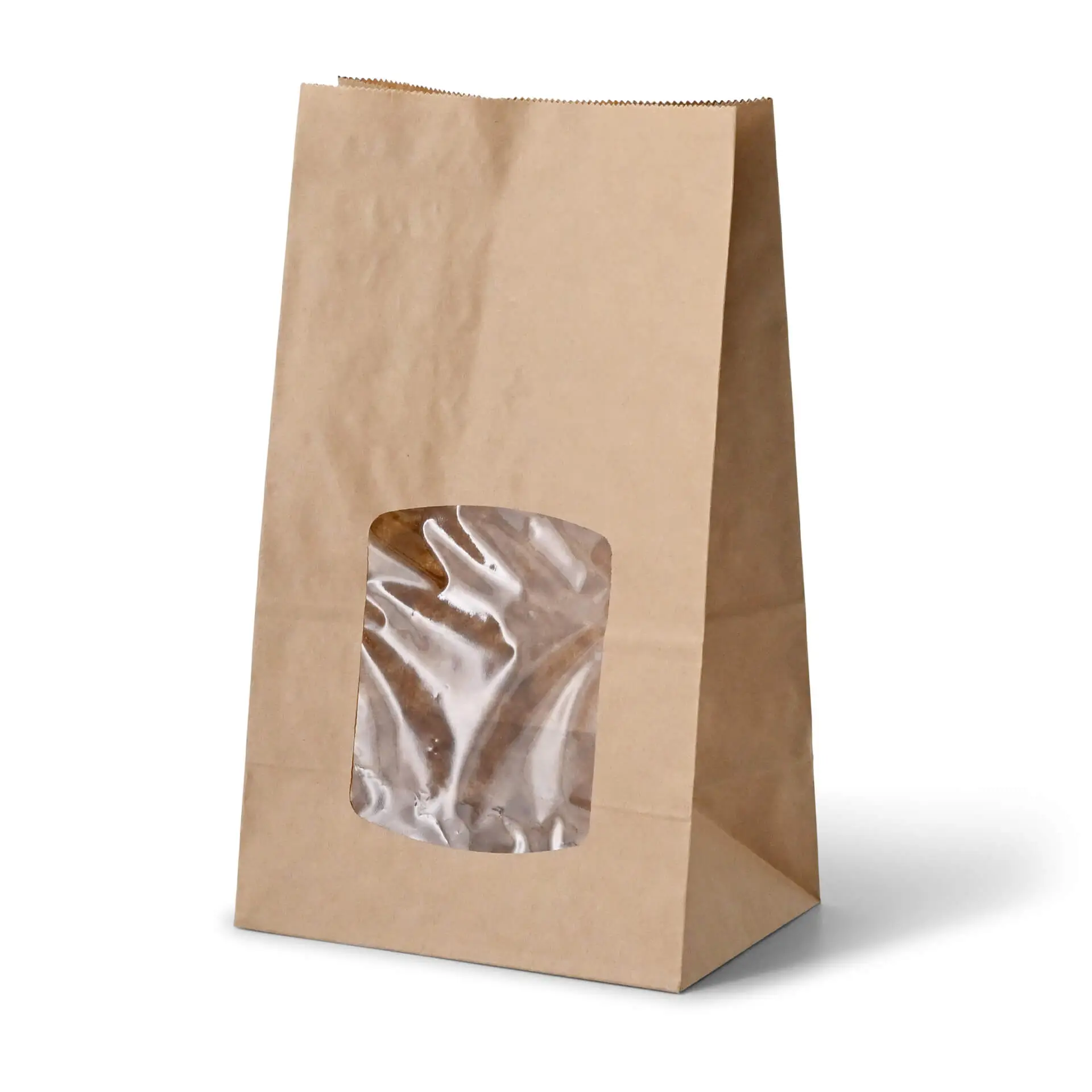 Blokbodemzakken met venster L, 15 x 10 x 25 cm, bruin dre03961-blockbeutel-m-pla-fenster-l-15-x-10-x-25-cm-braun-kraftpapier-1