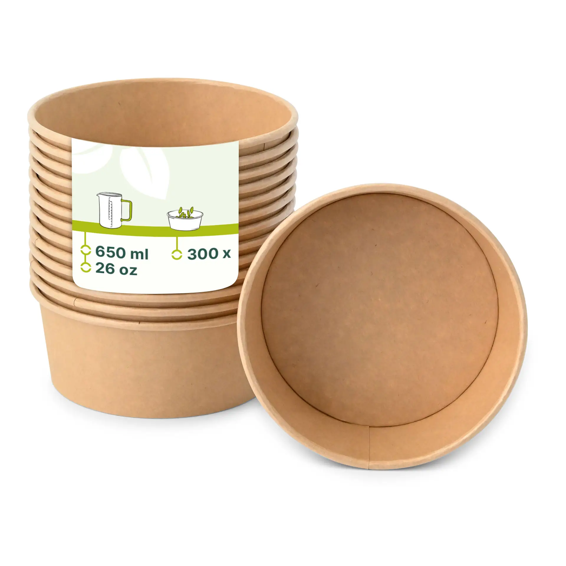 Kartonnen schalen (gecoat) / Bowl, 650 ml, Ø 150 mm, bruin, rond (800 ml maximale inhoud) Kartonnen schalen (gecoat) / Bowl, 650 ml, Ø 150 mm, bruin, rond (800 ml maximale inhoud)