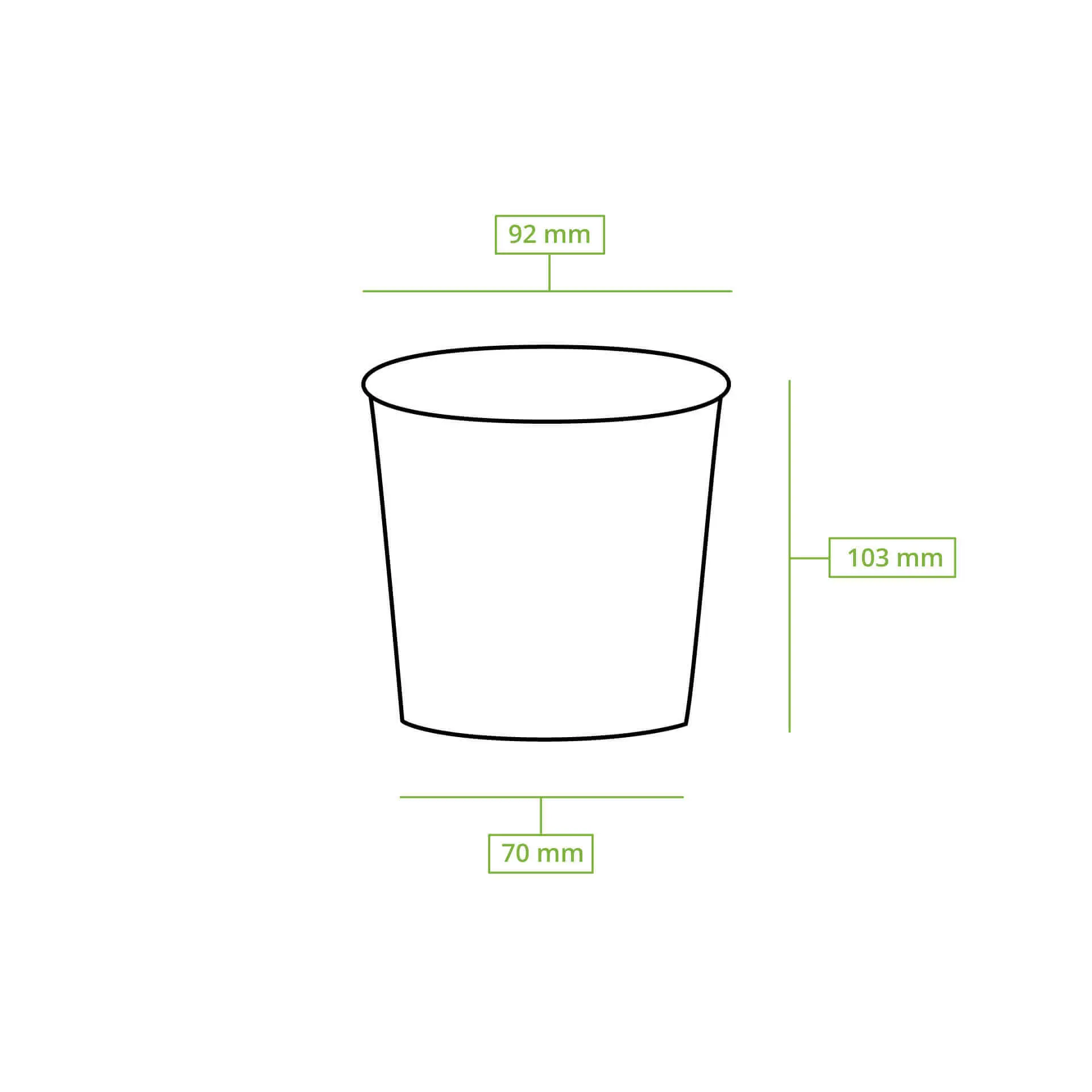 IJsbeker van karton XXL, 400 ml, 16 oz / max. 450 ml, 15 oz, Ø 92 mm, bruin