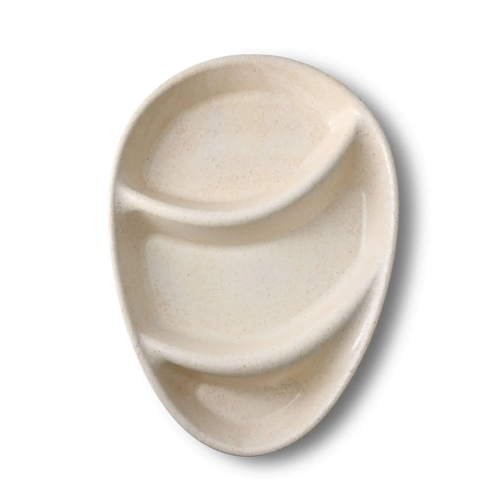 | 2 VOOR 1 | Herbruikbaar menubord merways-Plate 27,5 x 20 x 3,5 cm, 3 compartimenten, cashew / roomwit