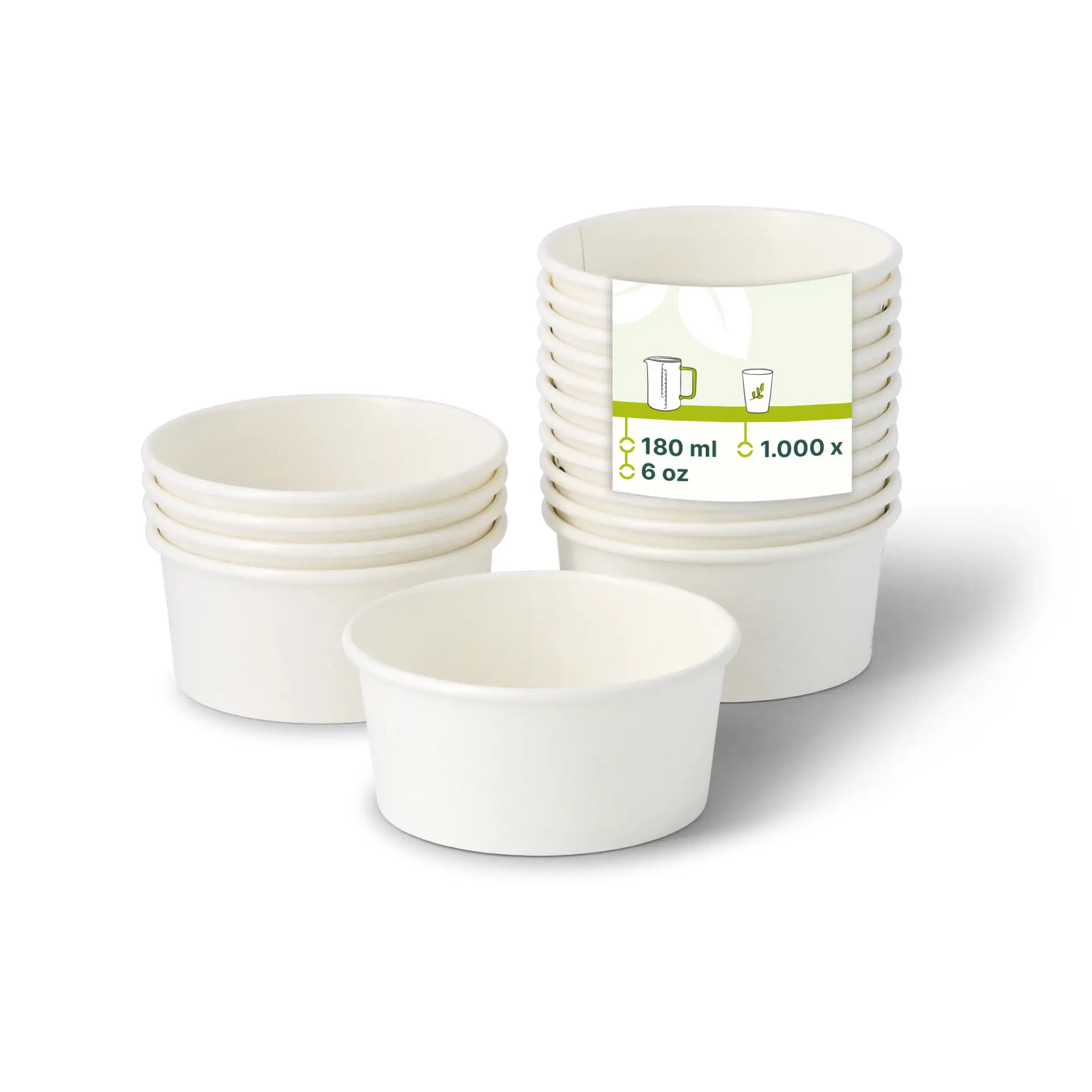 IJsbekers Karton XS (gecoat) 100 ml, max. 180 ml, Ø 92 mm, Wit IJsbekers Karton XS (gecoat) 100 ml, max. 180 ml, Ø 92 mm, Wit