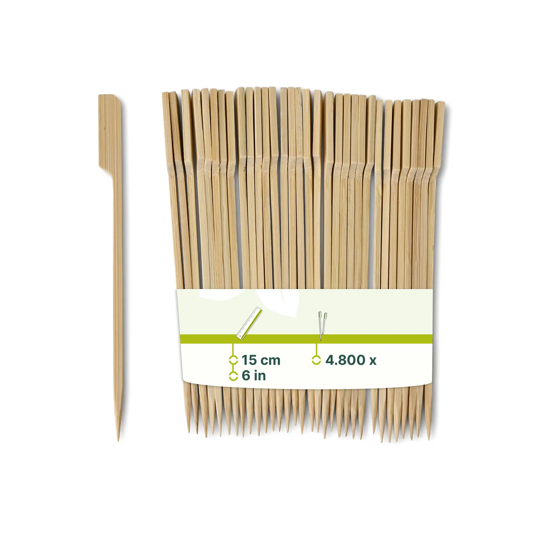 Bamboe vlaggenstokjes 15 cm, onbehandeld Bamboe vlaggenstokjes 15 cm, onbehandeld