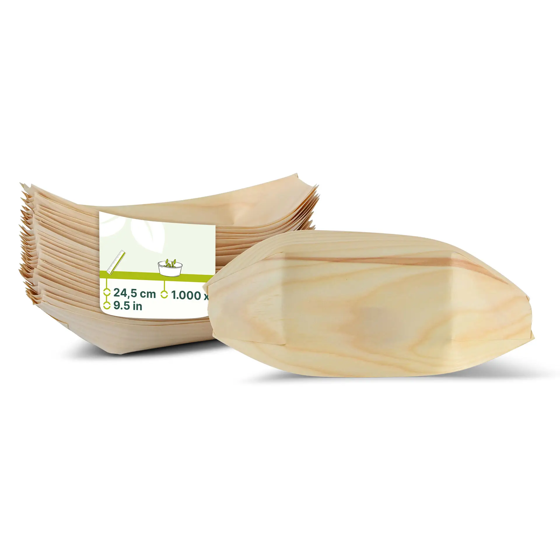 Houten scheepjes voor fingerfood, 24,5 cm Houten scheepjes voor fingerfood, 24,5 cm