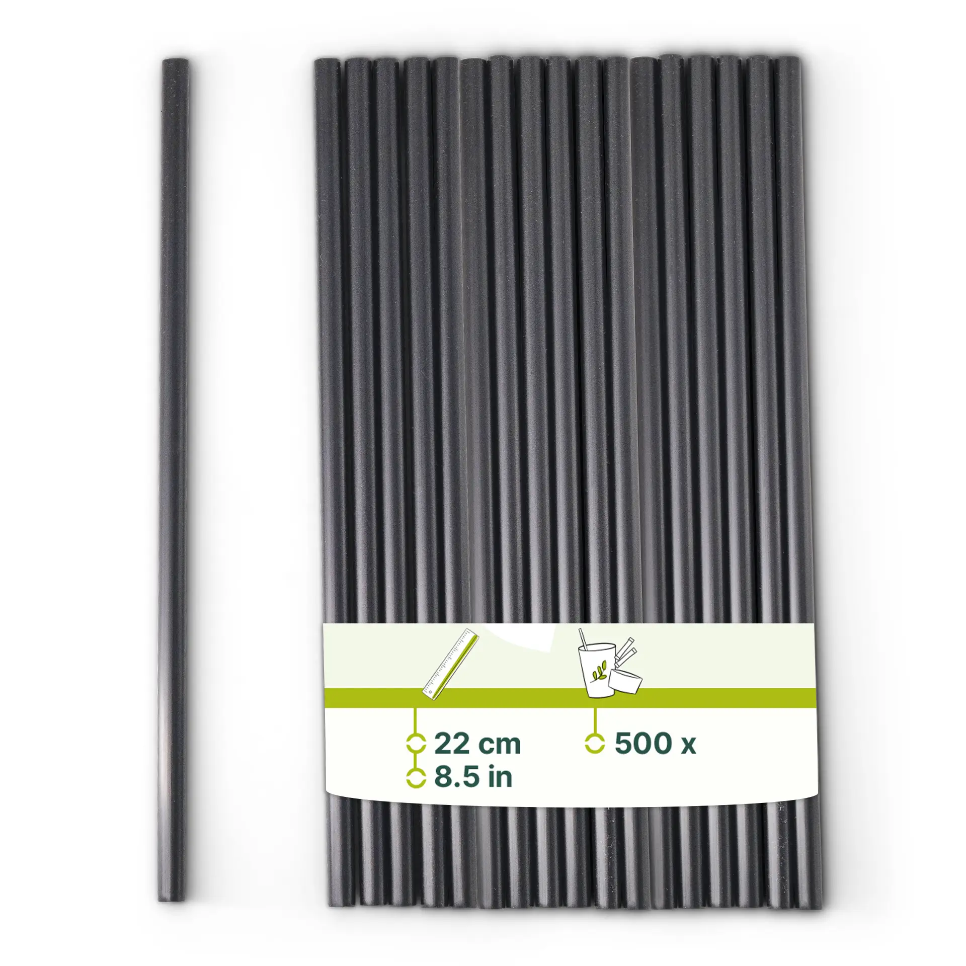 Herbruikbare rietjes 22 cm, Ø 0,7 cm, zwart Herbruikbare rietjes 22 cm, Ø 0,7 cm, zwart