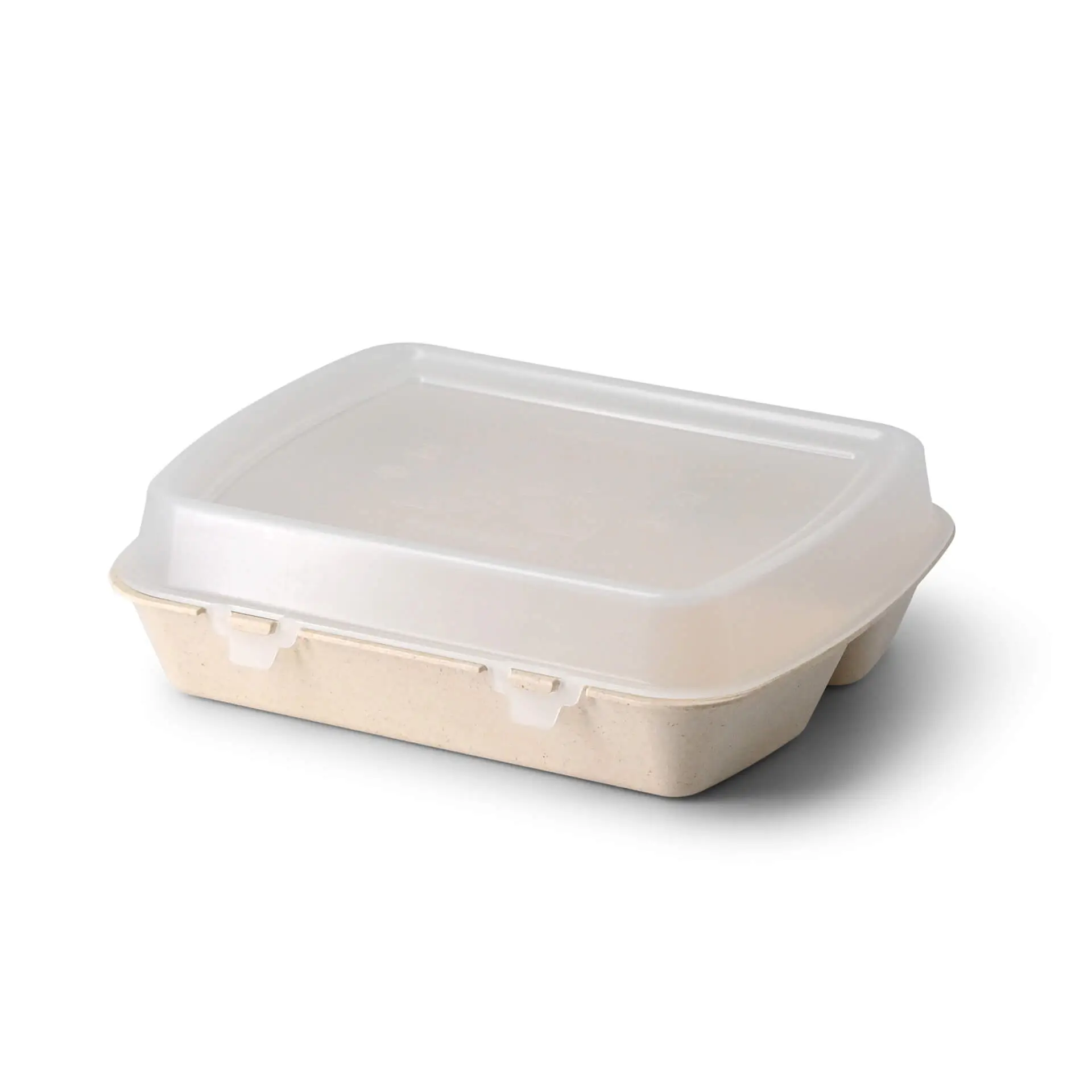 Herbruikbare menubakjes "merways Box", cashew/crème-wit 24,5 x 20 x 4,5 cm, 3 vakken, HP4/3 dfc008451-mehrweg-menue-behaelter-merways-box-245-x-20-x-45-cm-3-kammern-hp43-cashew-creme-weiss-5