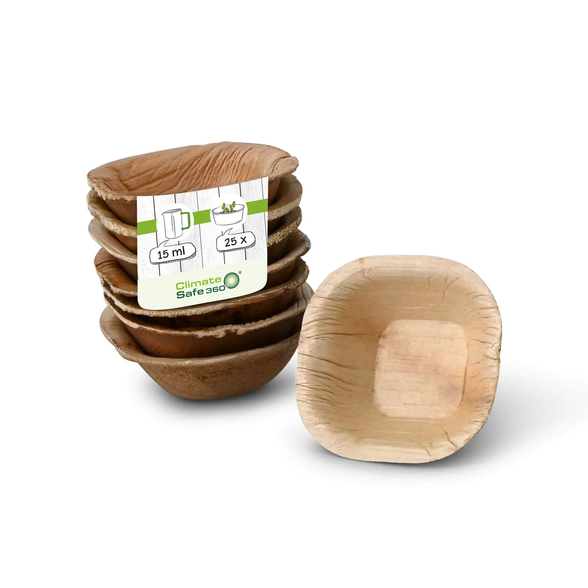 Palmblad Schoteltje "Palmware®" 15 ml, vierkant Palmblad Schoteltje "Palmware®" 15 ml, vierkant