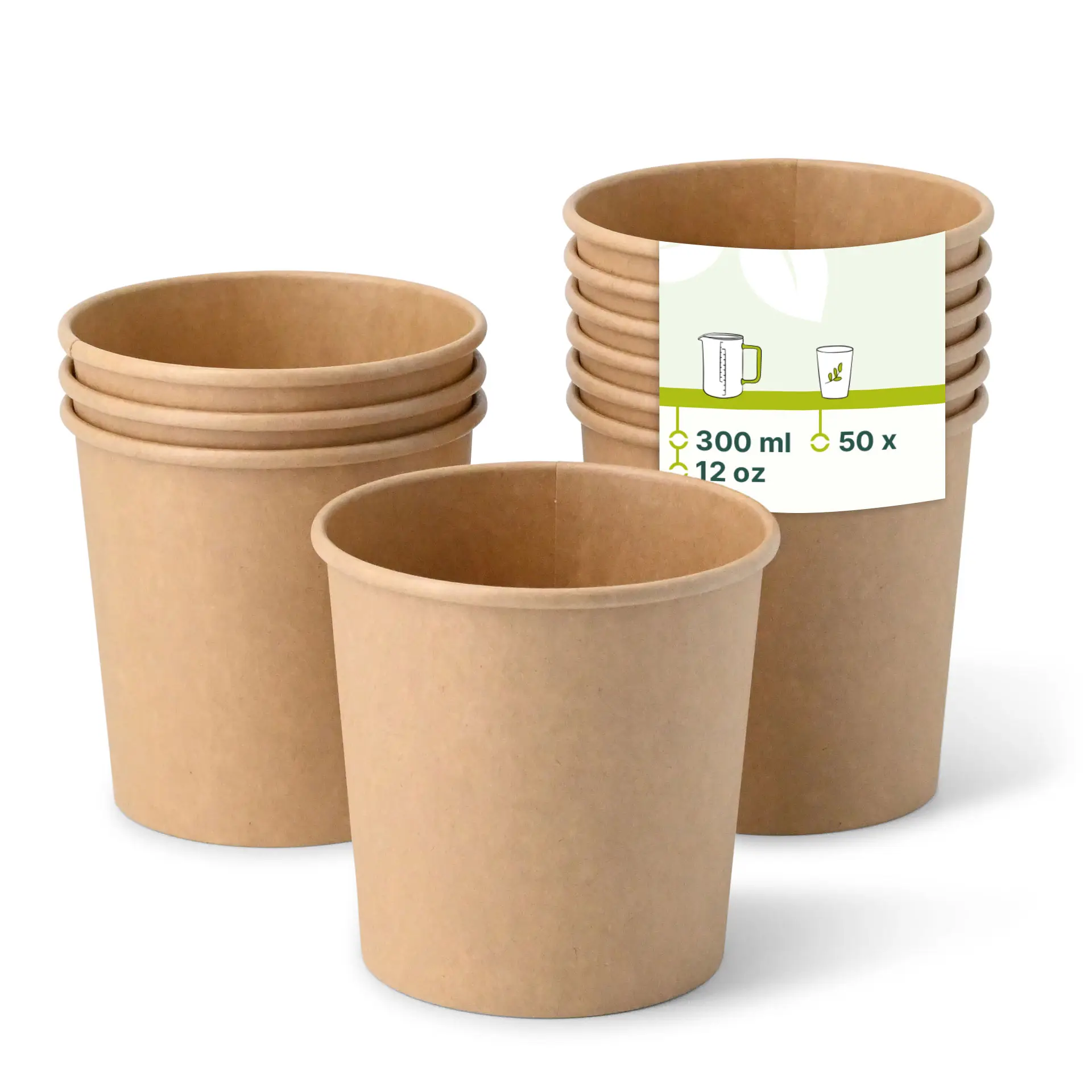 IJsbeker van karton XL, 300 ml, 12 oz / max. 400 ml, 14 oz, Ø 92 mm, bruin IJsbeker van karton XL, 300 ml, 12 oz / max. 400 ml, 14 oz, Ø 92 mm, bruin