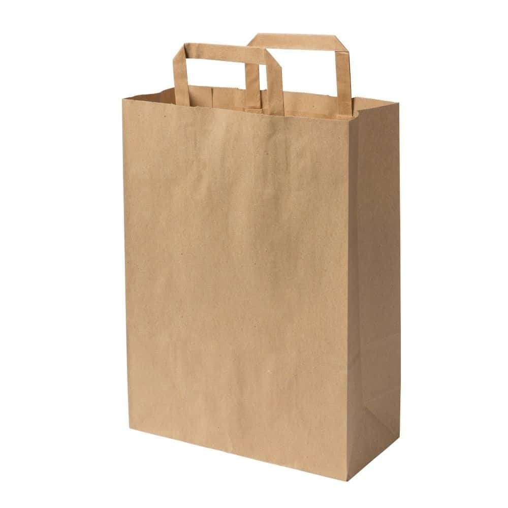 Kraftpapier-Tragetaschen L, 26 x 12 x 35 cm, braun