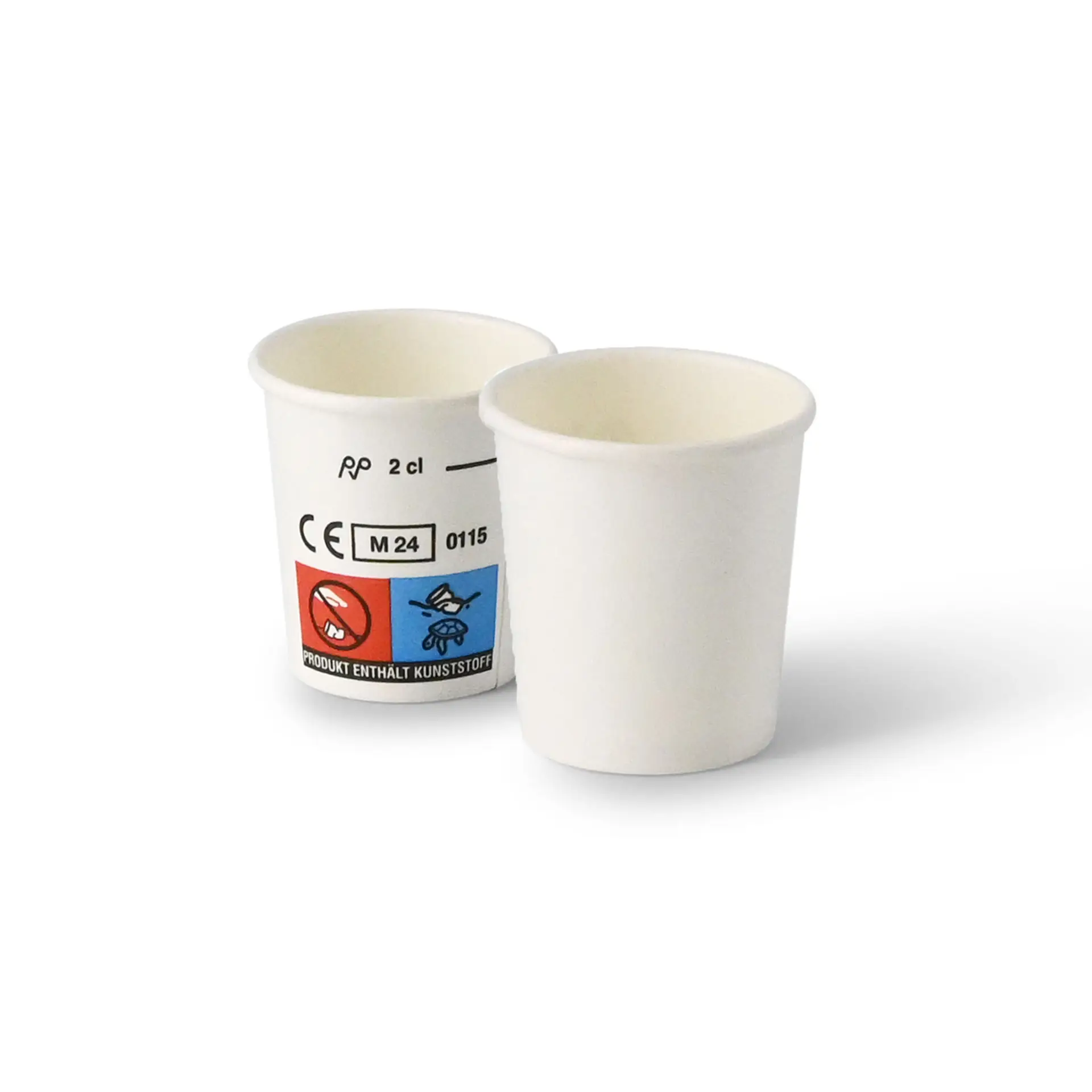 Shotbekers van papier (gecoat) 20 ml / 1 oz, wit