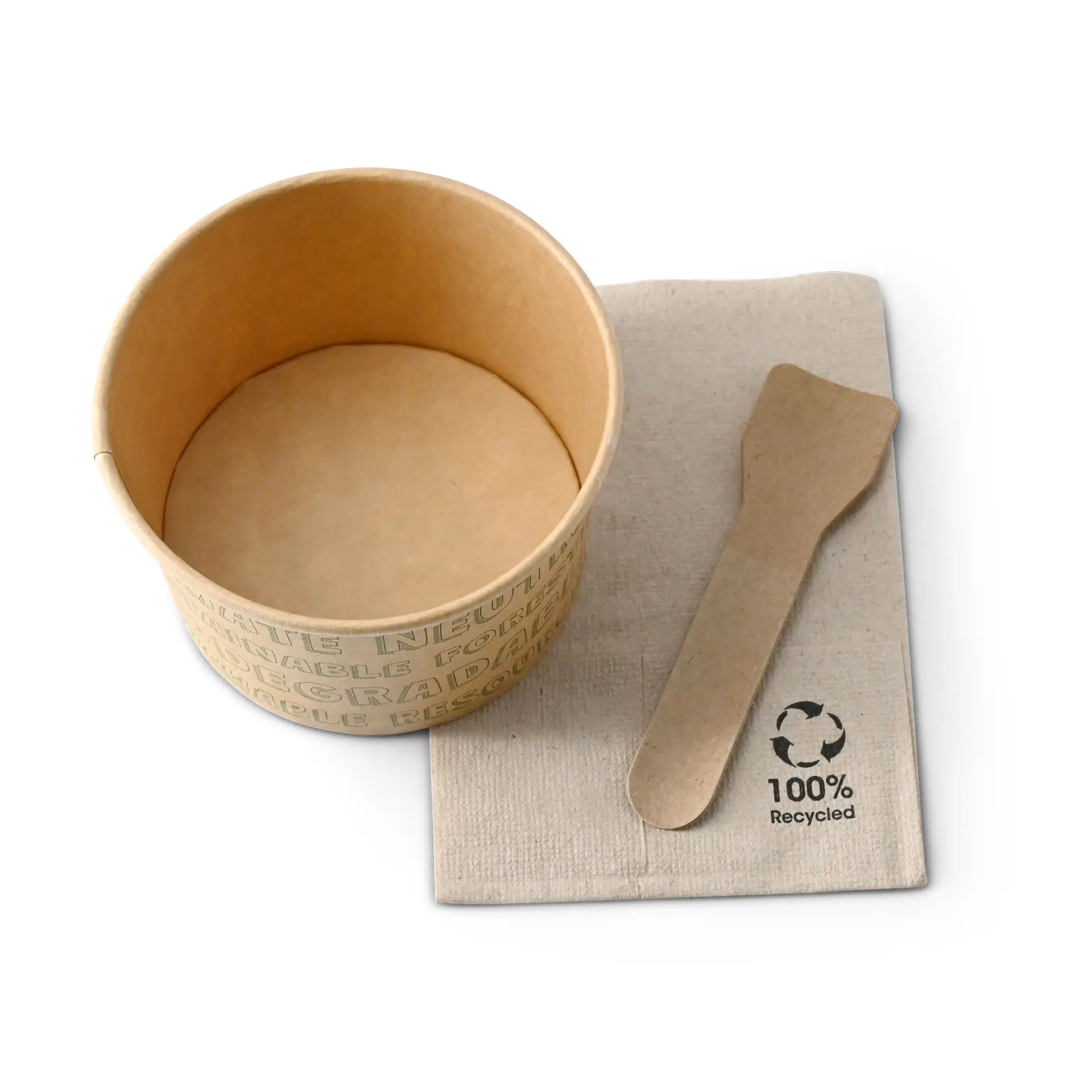 IJsbeker van karton (bio-gecoat) 150 ml, 6 oz / max. 250 ml, 8 oz, bruin