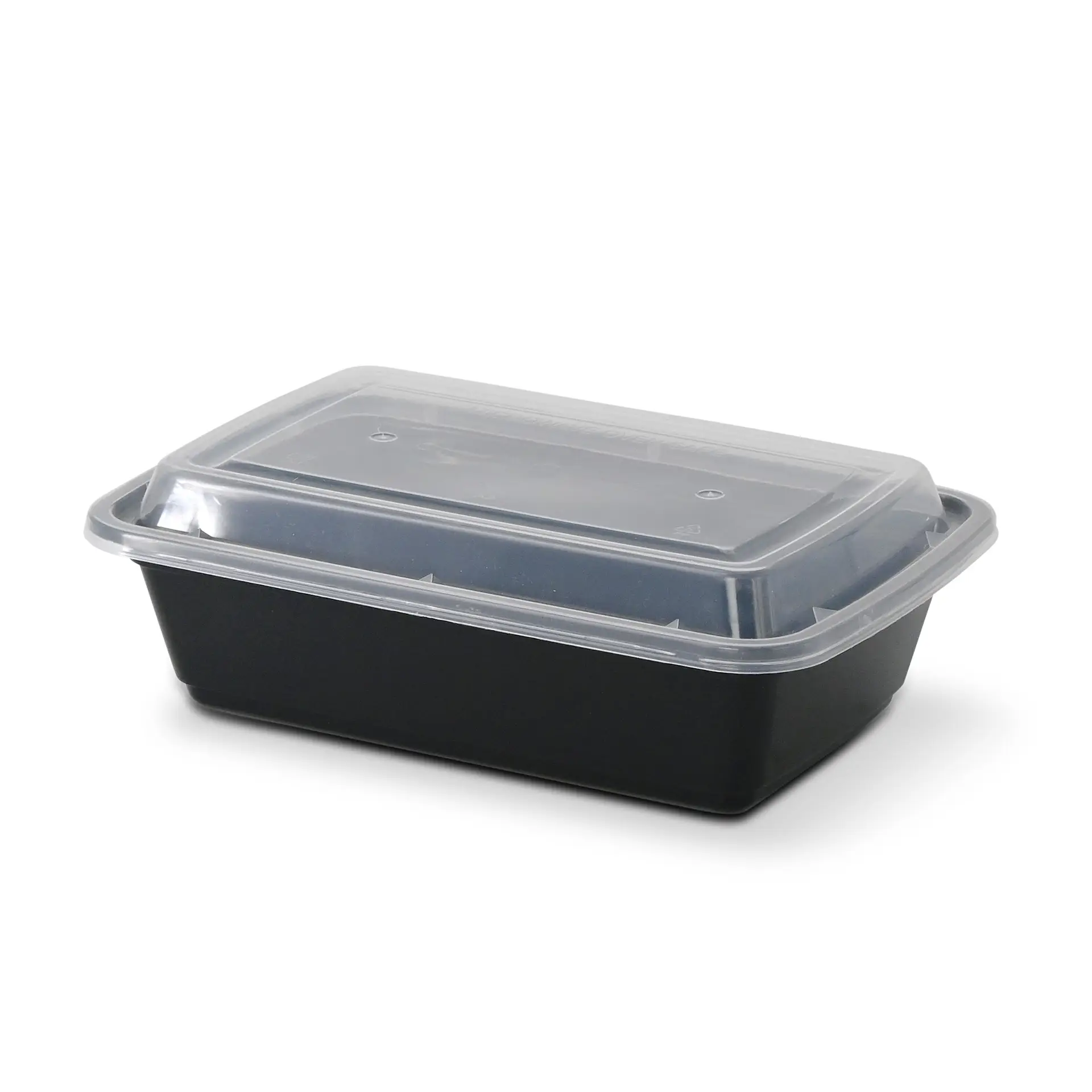 Herbruikbare container van PP 700 ml, rechthoekig, zwart