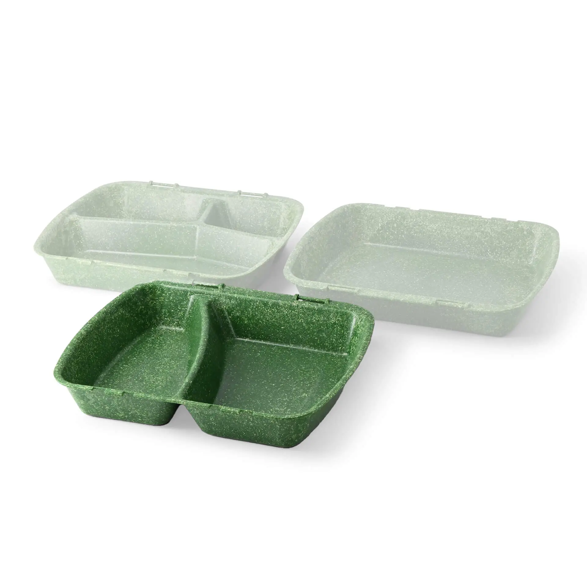 | 2 VOOR 1 | Herbruikbare menu-container "merways Box" 24,5 x 20 x 4,5 cm, 2 kamers, HP4/2, spinazie / donkergroen