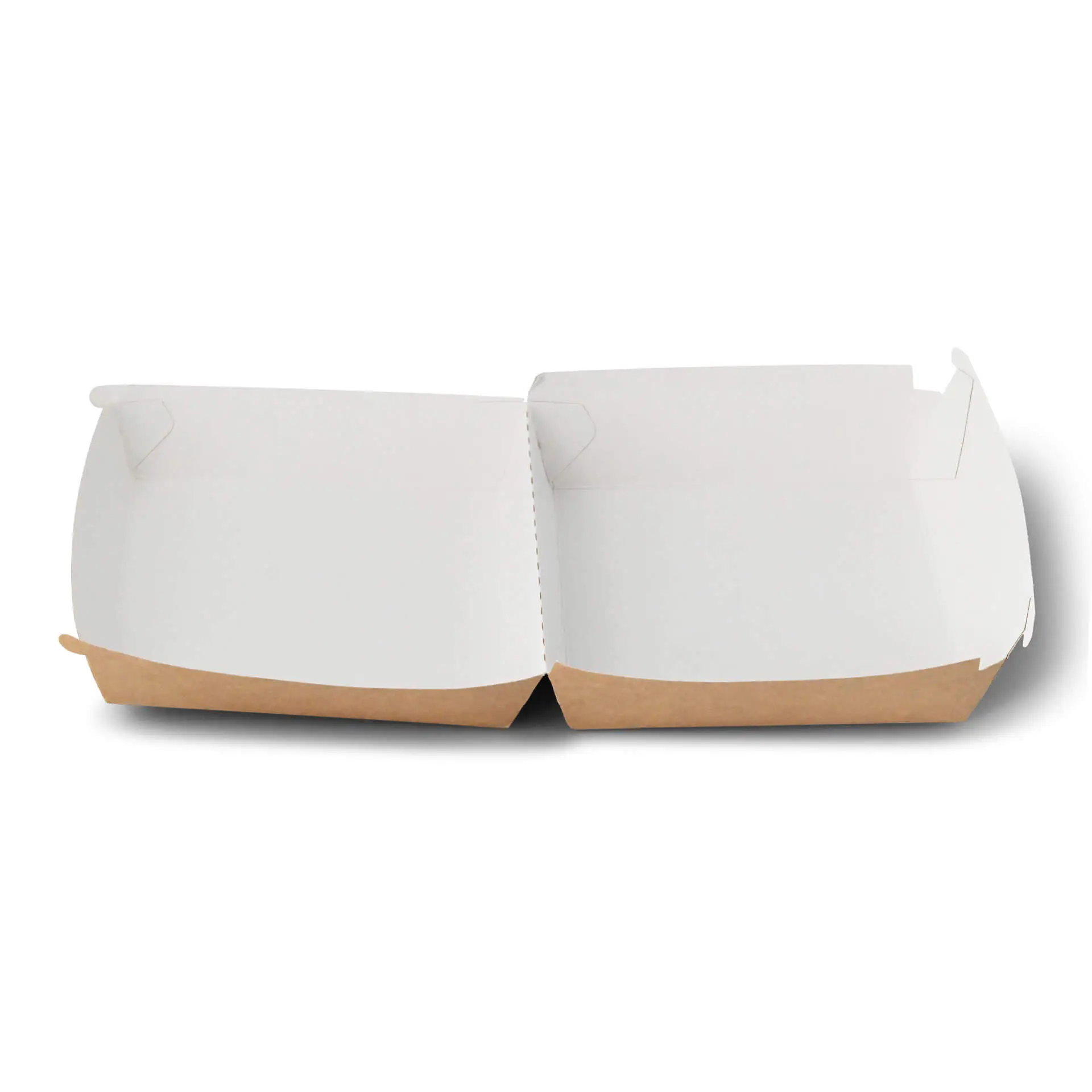 Takeaway hamburgerdozen 14,5 x 14,5 x 8 cm, kraft-wit
