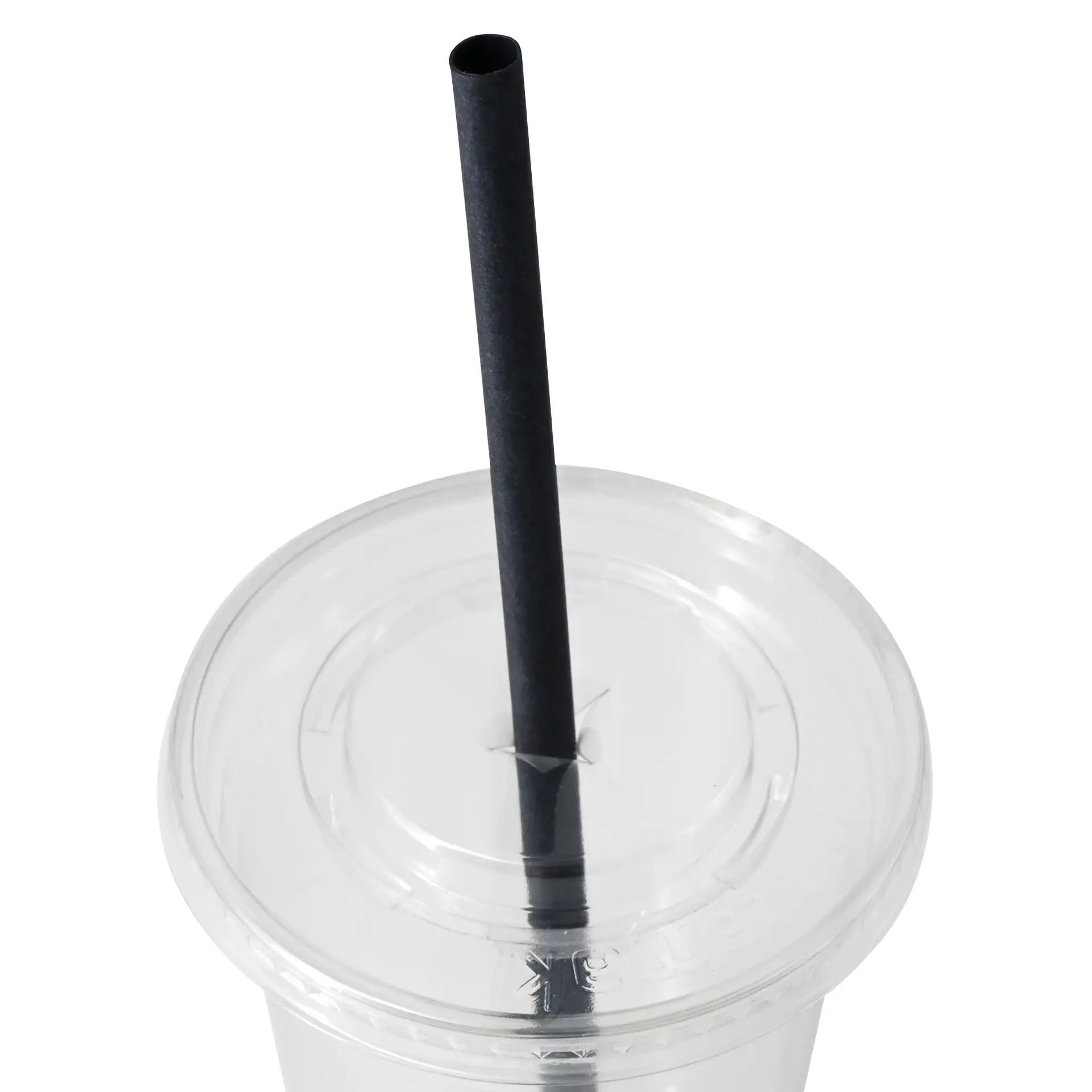 Jumbo papieren rietje 23 cm, Ø 0,8 cm, zwart, verticaal gerold