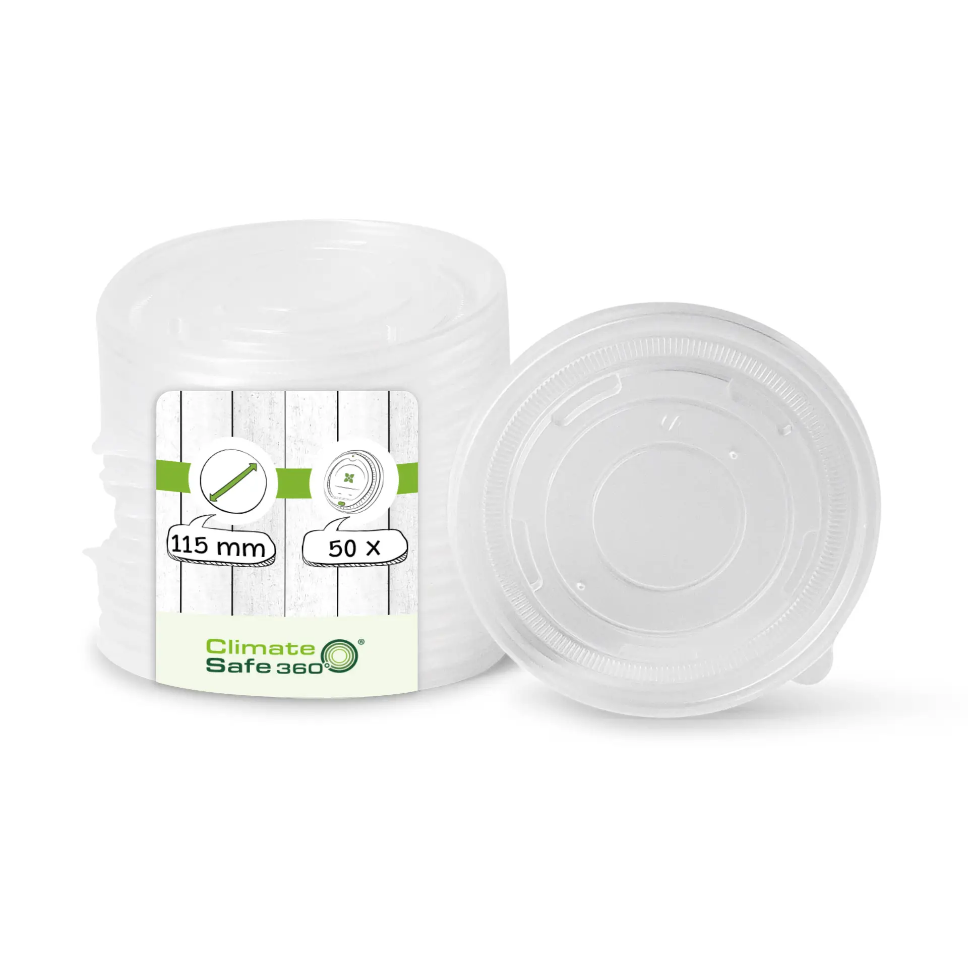 Platte deksel voor universele beker 300 / 400 ml, PP, Ø 115 mm
