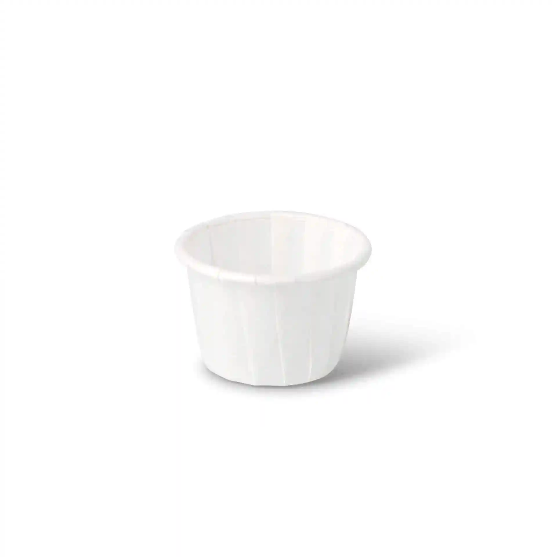 Witte beker met een hoogte van 30 mm en een bovenste diameter van 48 mm, inhoud 35 ml.