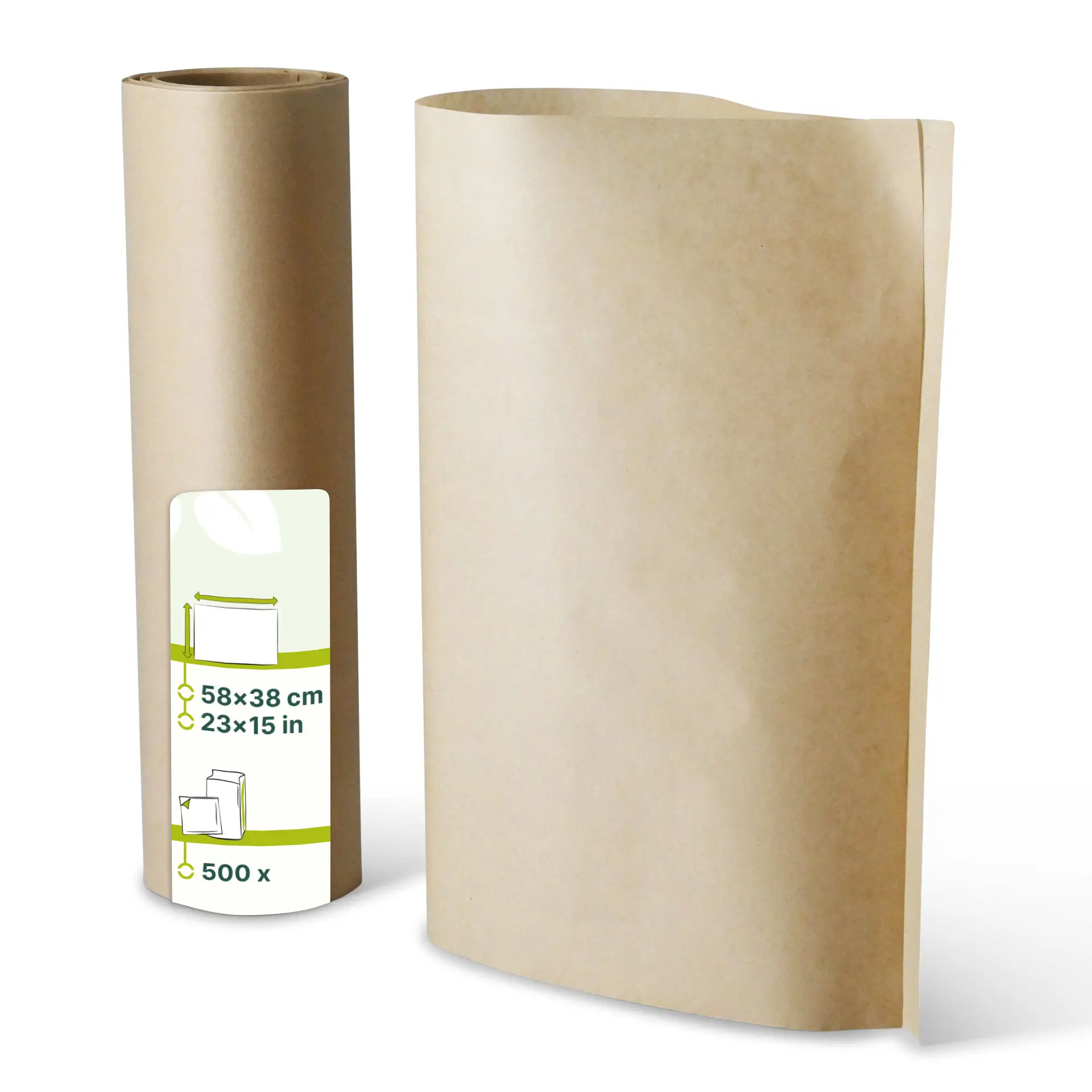 Verpakkingspapier, vellen 58 x 38 cm, bruin dre02275-einschlagpapier-zuschnitte-58-x-38-cm-braun