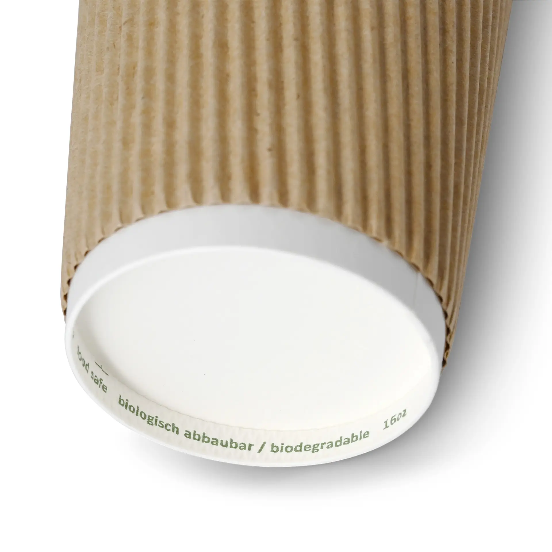 Ribbelbeker / Koffiebeker to go 400 ml/ 16 oz, Ø 90 mm, kraft dhd049621-riffelbecher-coffee-to-go-becher-400-ml-16-oz-90-mm-braun-innen-weiss-4