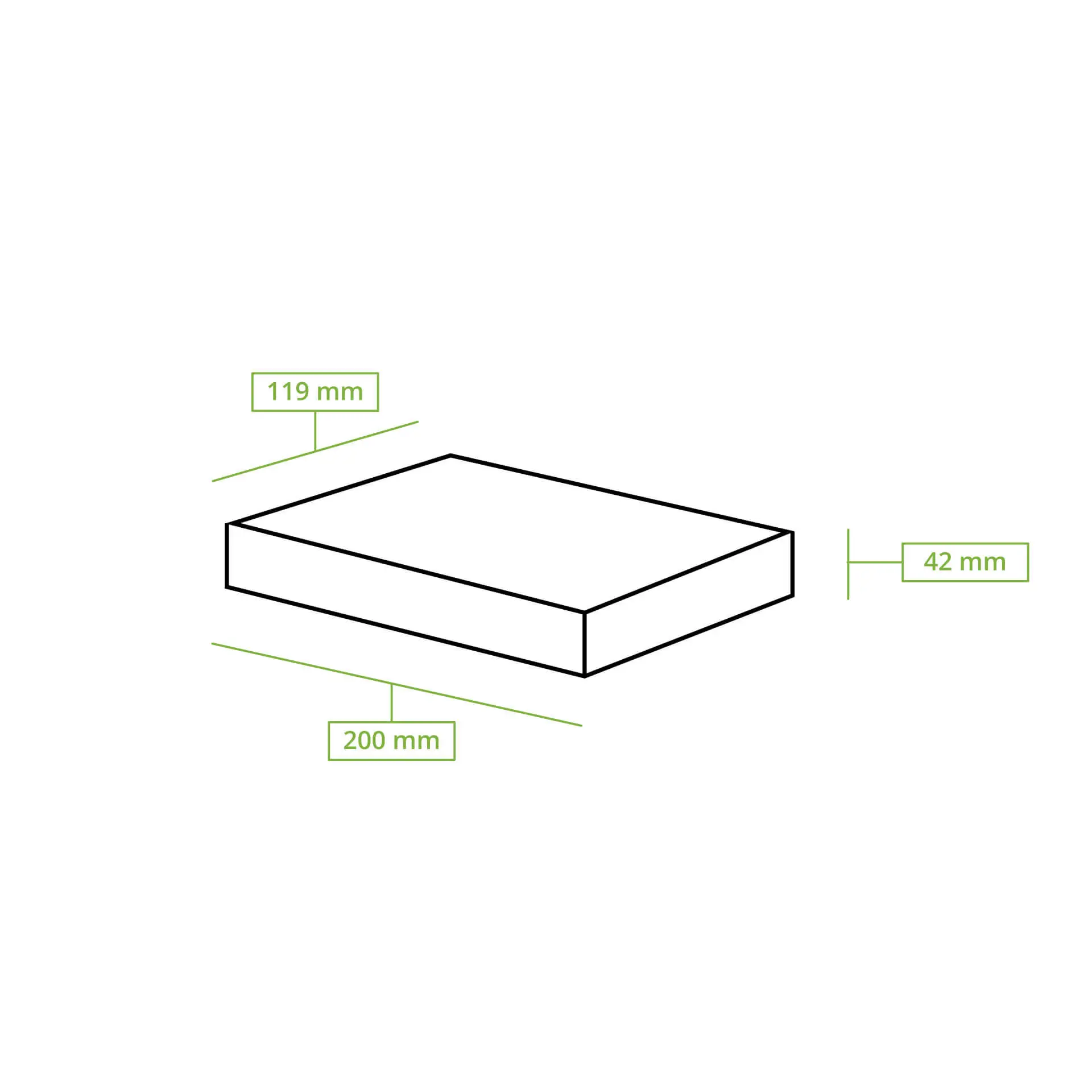 Kartonnen vensterdozen 20 x 12 x 4 cm, 900 ml, cellulose-venster, buiten bruin, binnen wit, opvouwbaar