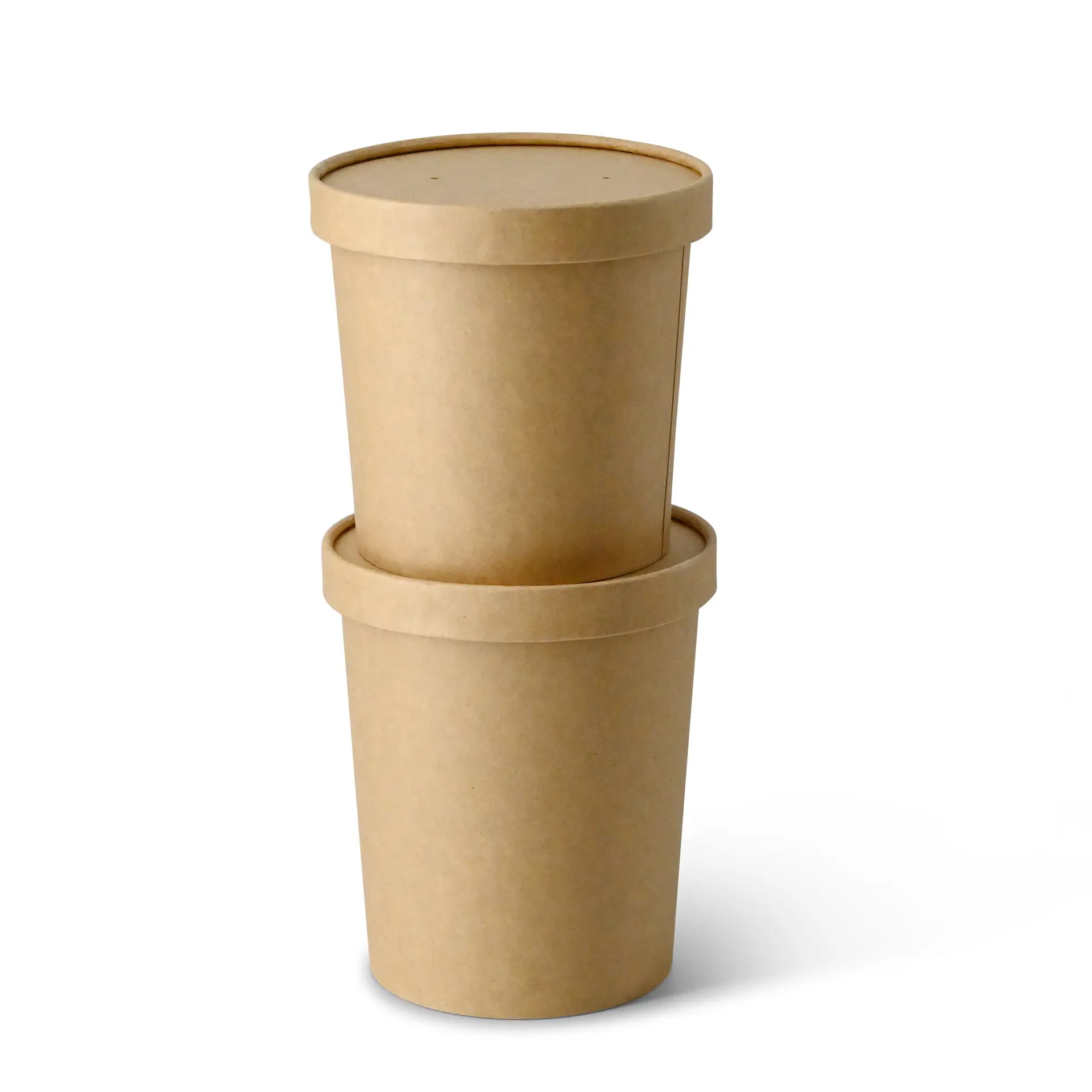 Soepbeker to go van karton 600 ml / 24 oz, Ø 115 mm, bruin, bio-gecoat