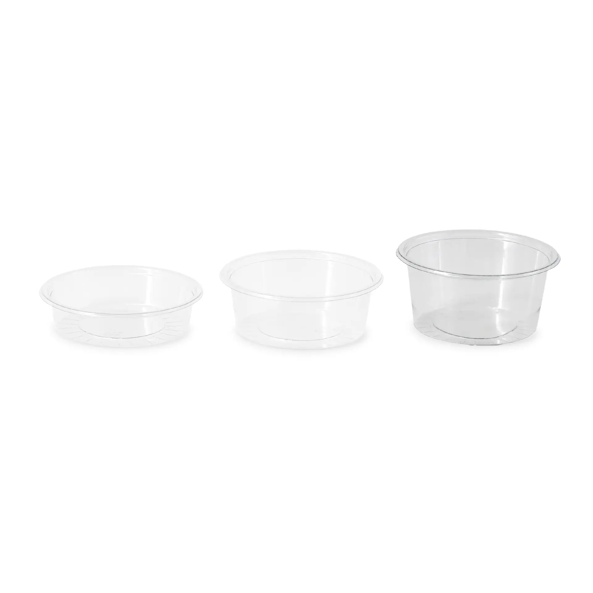 rPET sausbakjes 100 ml / 3,5 oz, Ø 75 mm, transparant