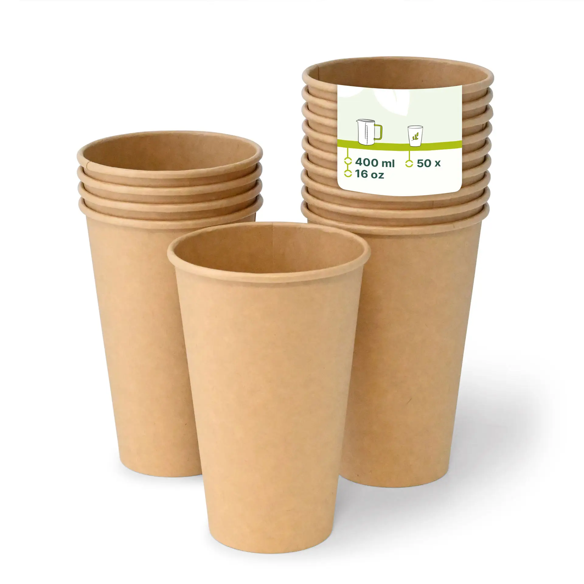Kartonnen beker 400 ml / 16 oz, Ø 90 mm, kraft dhd045461-pappbecher-400-ml-16-oz-90-mm-braun