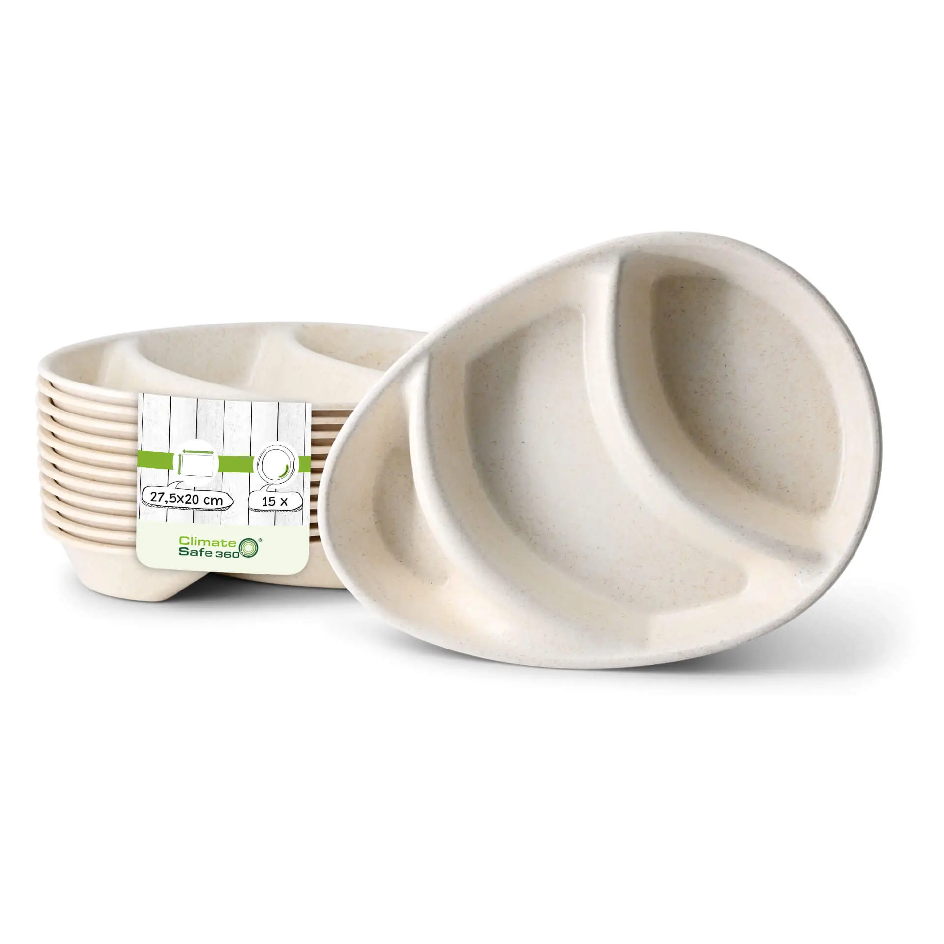 Herbruikbaar menubord merways-Plate 27,5 x 20 x 3,5 cm, 3 compartimenten, cashew / roomwit dfc008361-mehrweg-menue-teller-merways-plate-275-x-20-x-35-cm-3-kammern-tropfenfoermig-cashew-creme-weiss