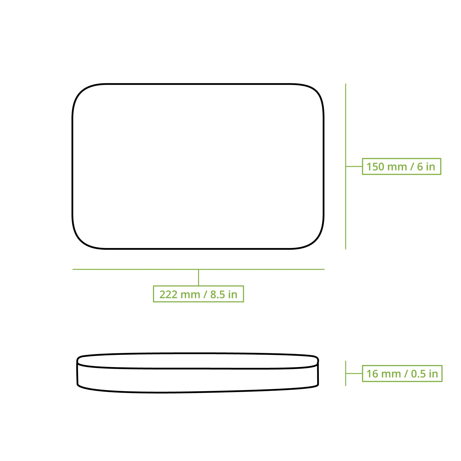 Herbruikbare deksel van PP, rechthoekig, transparant
