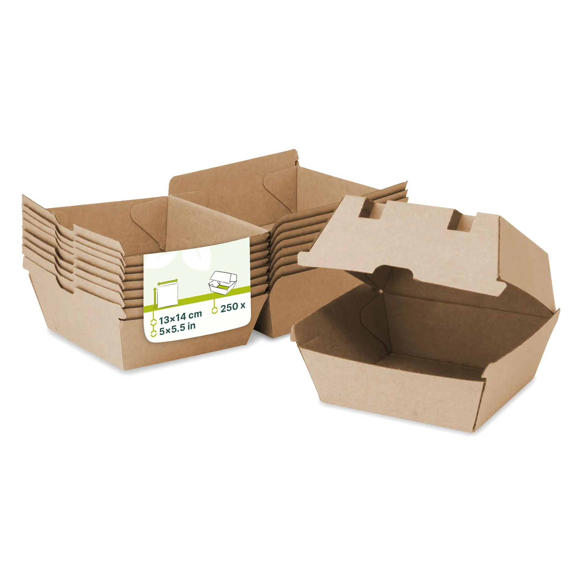 Take away hamburgerbox 13 x 14 x 8 cm, karton, kraft Take away hamburgerbox 13 x 14 x 8 cm, karton, kraft