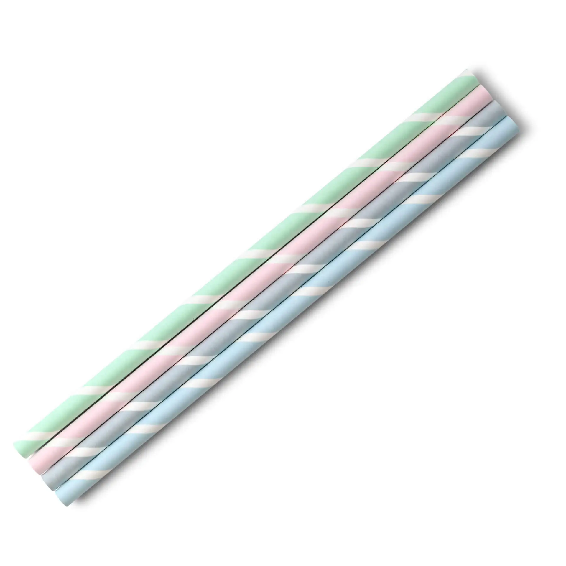 Papieren jumbo drinkrietjes 23 cm, Ø 0,8 cm, pastel gestreept Papieren jumbo drinkrietjes 23 cm, Ø 0,8 cm, pastel gestreept