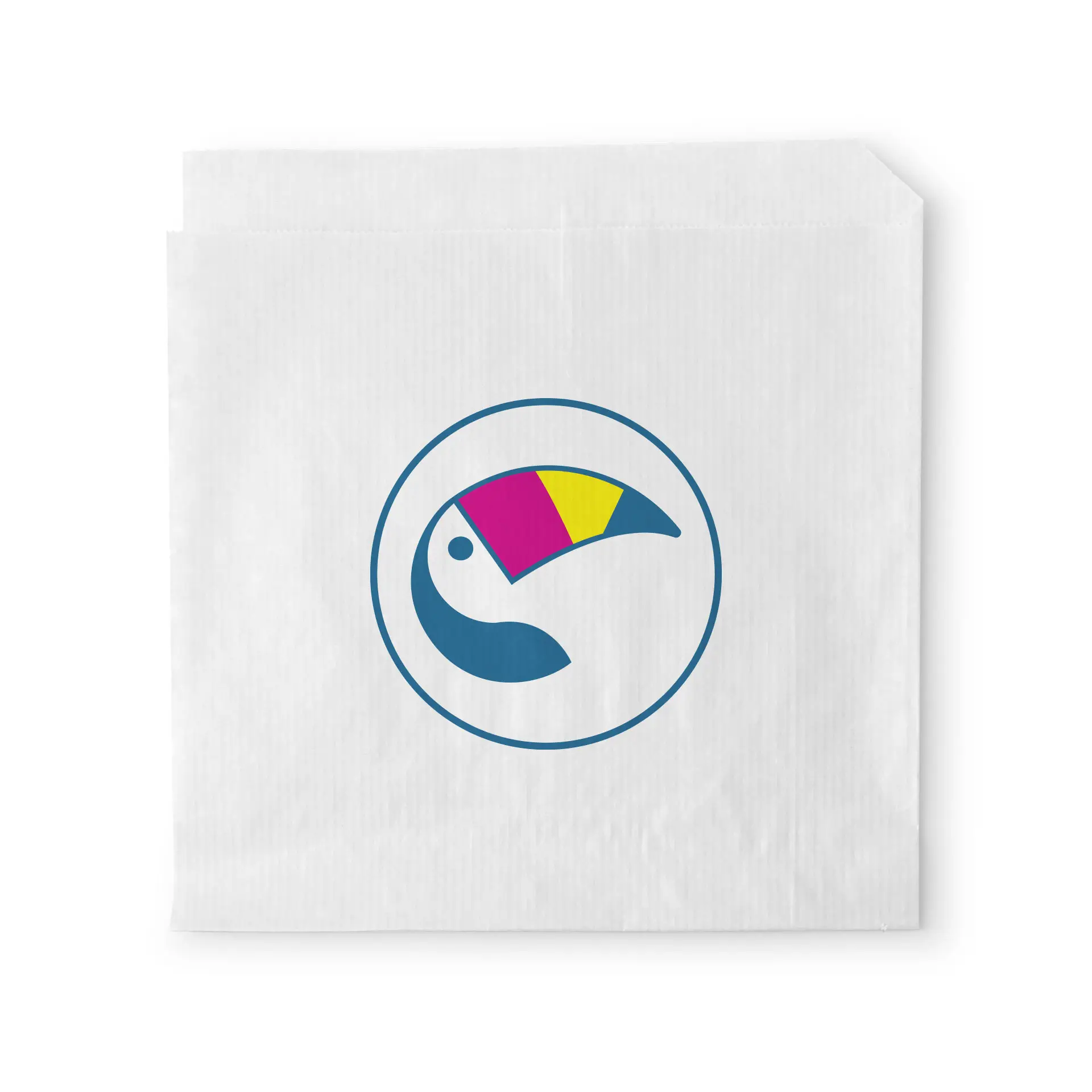 Bedrukte burgertasjes, 15 x 16 cm, wit