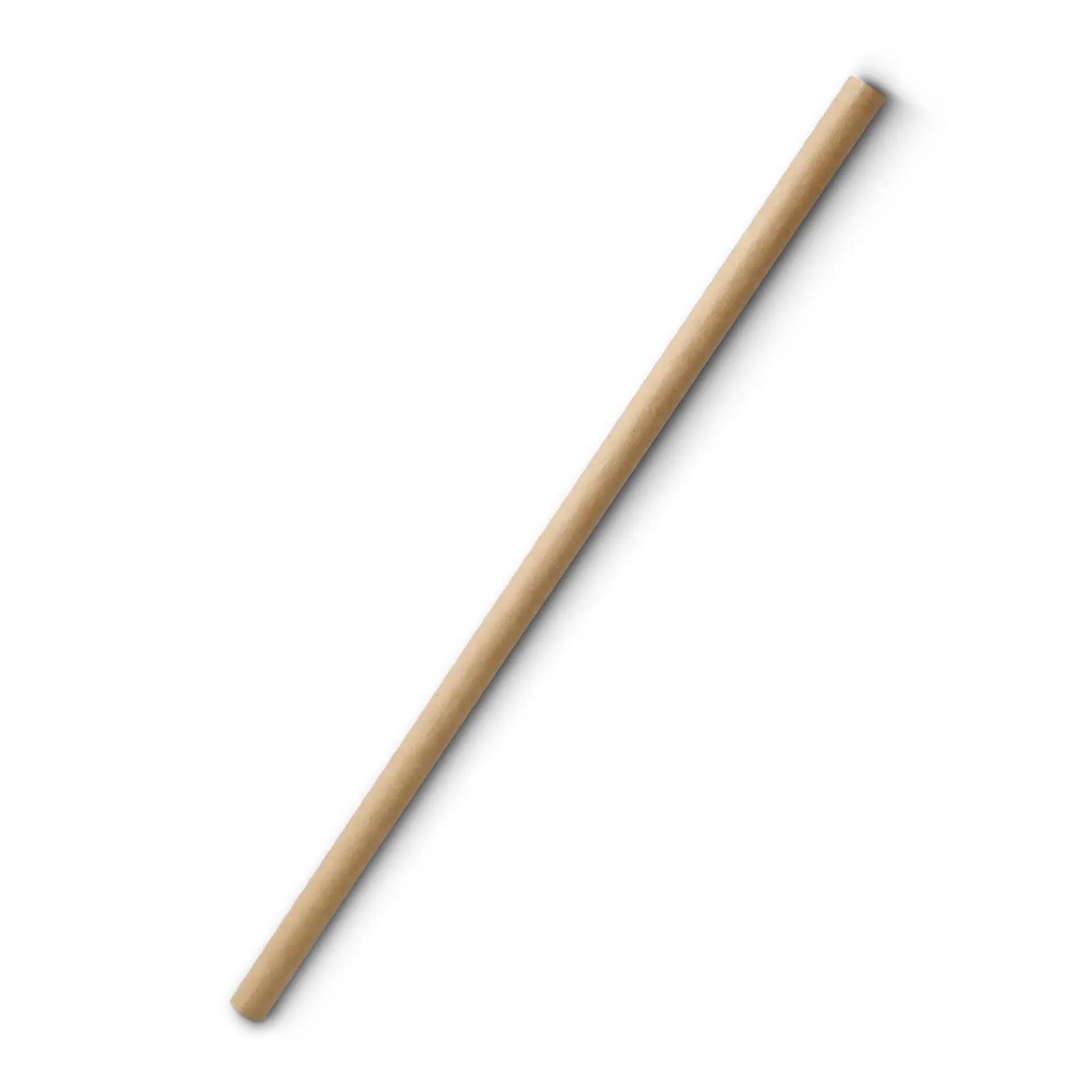 Jumbo papieren rietje 23 cm, Ø 0,8 cm, bruin, verticaal gerold