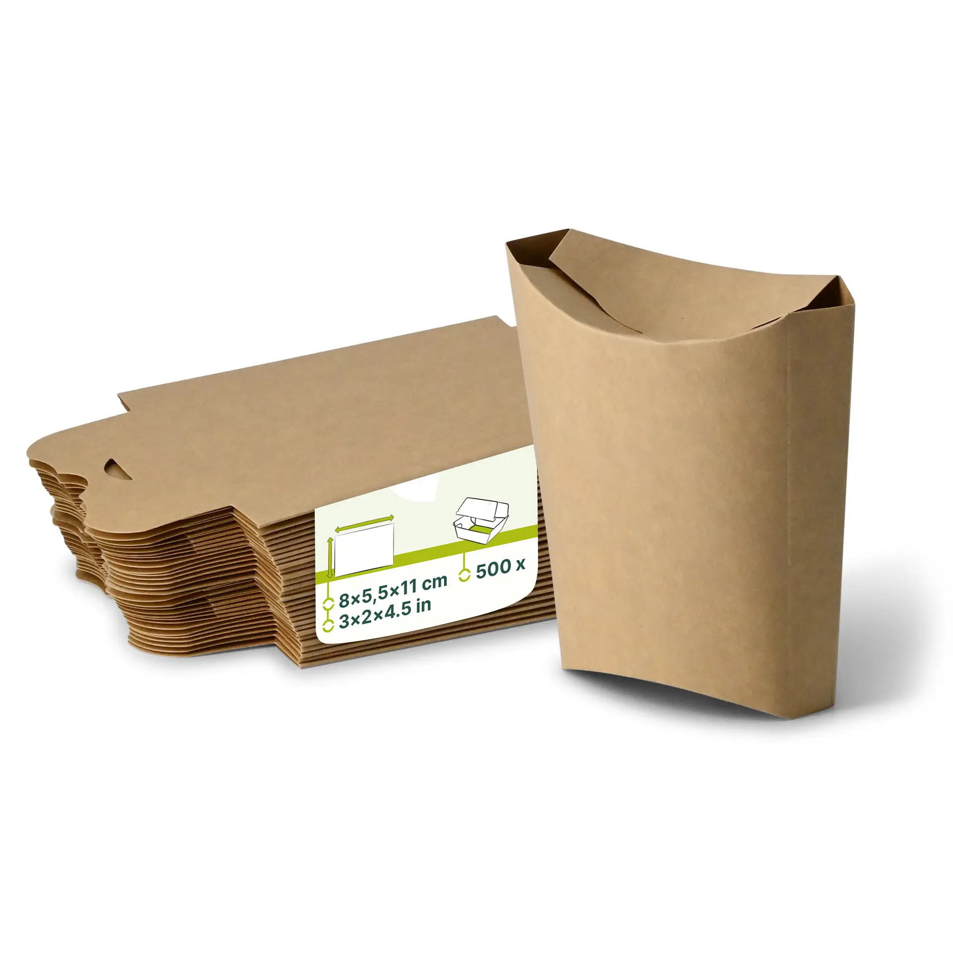 Frietdozen 8 x 5,5 x 11 cm, bruin Frietdozen 8 x 5,5 x 11 cm, bruin