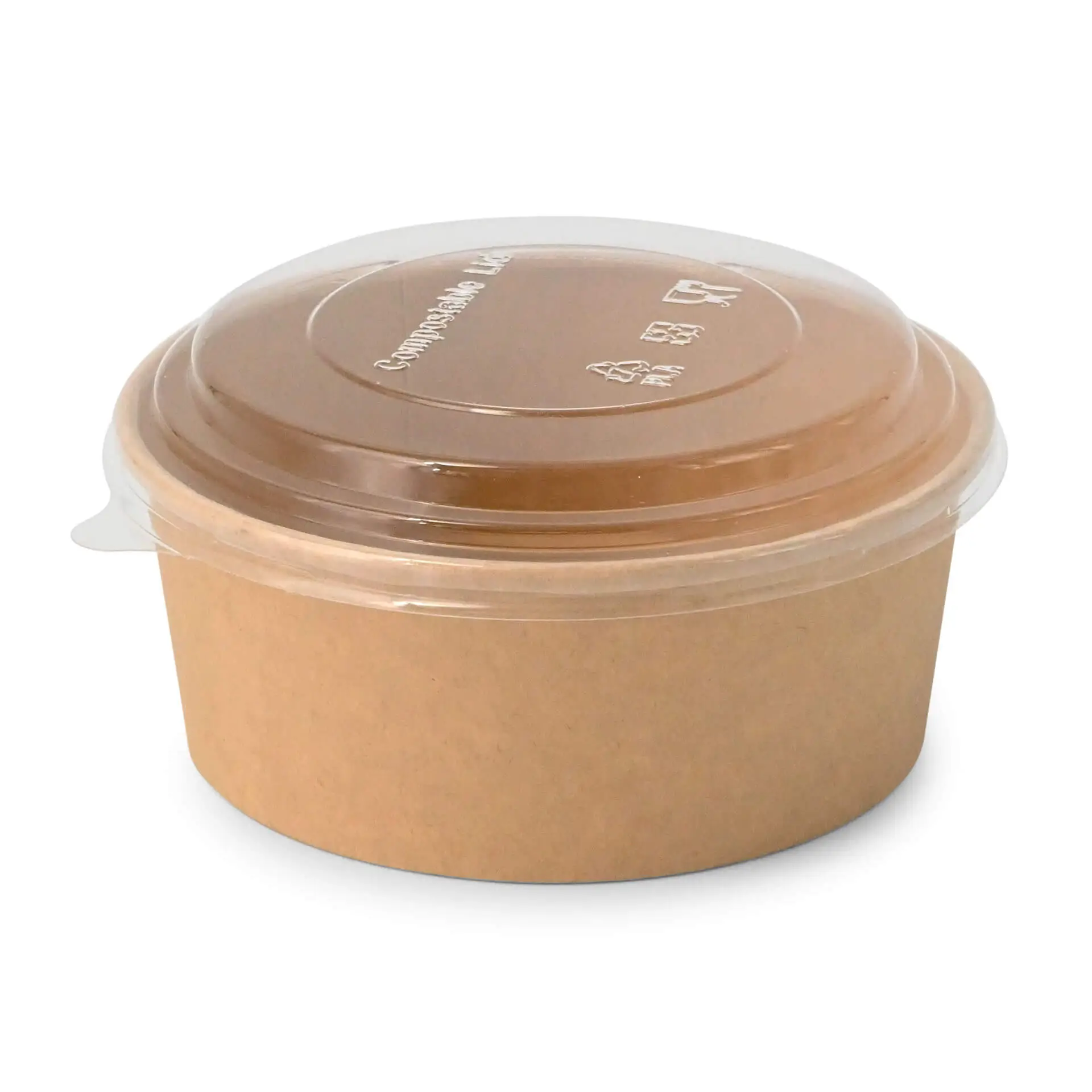 Kartonnen schalen (Premium) 650 ml, Ø 150 mm, bruin, rond, bio-gecoat