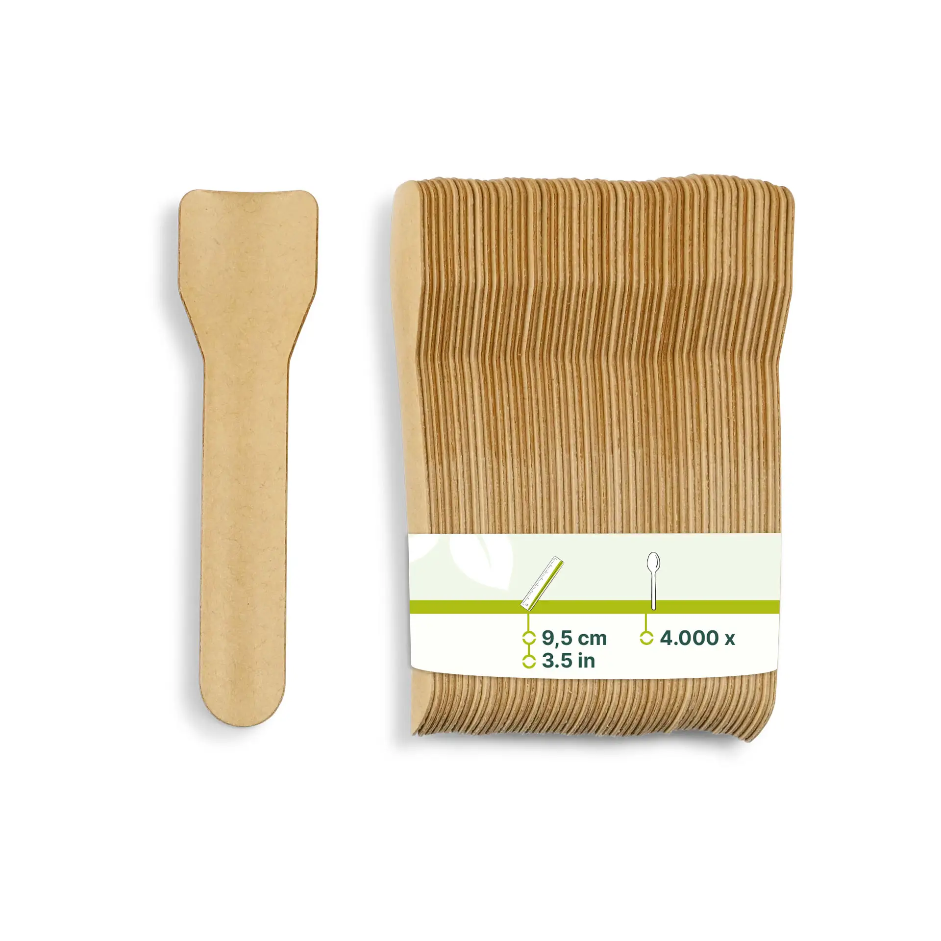 Papieren ijslepel 9,5 cm, bruin Papieren ijslepel 9,5 cm, bruin