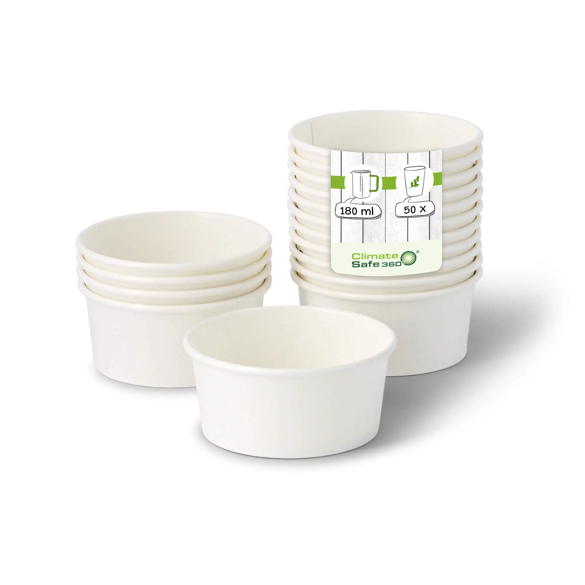 IJsbeker van karton XS, 100 ml, 4 oz / max. 180 ml, 6 oz, Ø 92 mm, wit