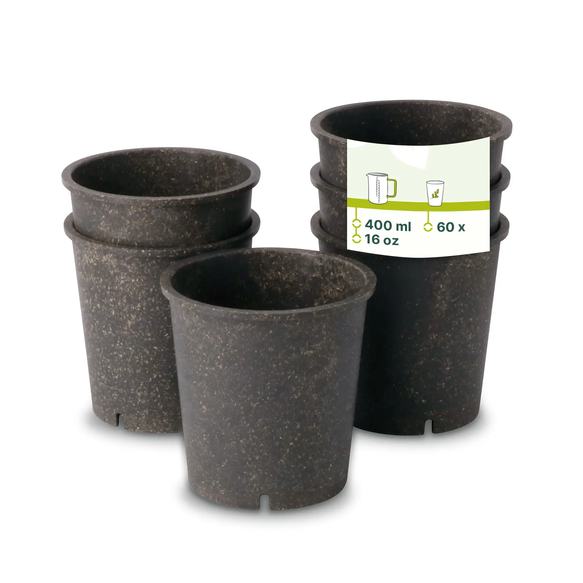 Herbruikbare beker "merways Cup "400 ml, Ø 95 mm, peper/grijs Herbruikbare beker "merways Cup "400 ml, Ø 95 mm, peper/grijs