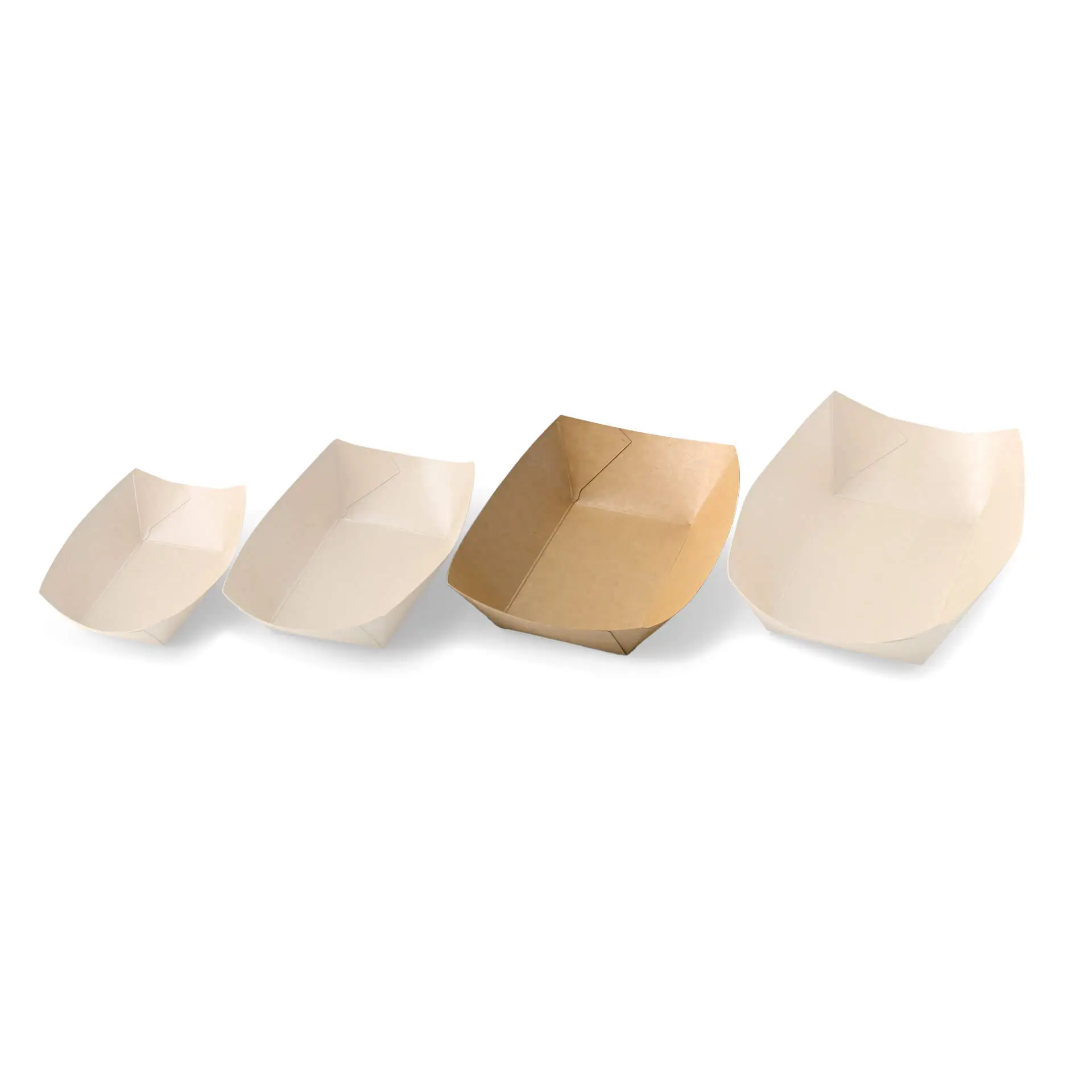 Snackbakje van karton (gecoat) 500 ml, 20,5 x 14 x 3 cm, bruin