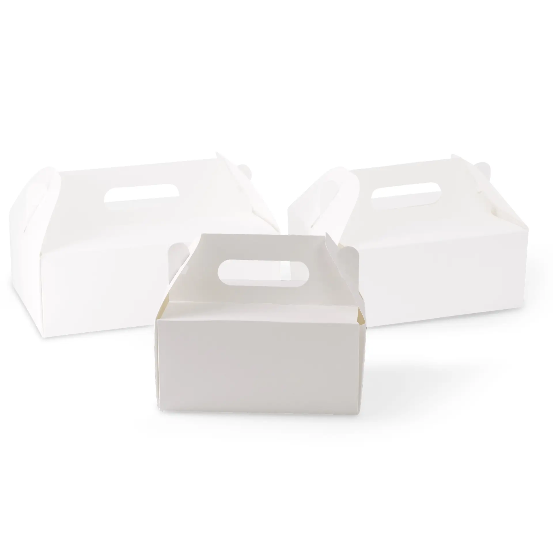 Kartonnen taartdoos met handvat S, 18 x 11 x 9 cm, wit, opvouwbaar