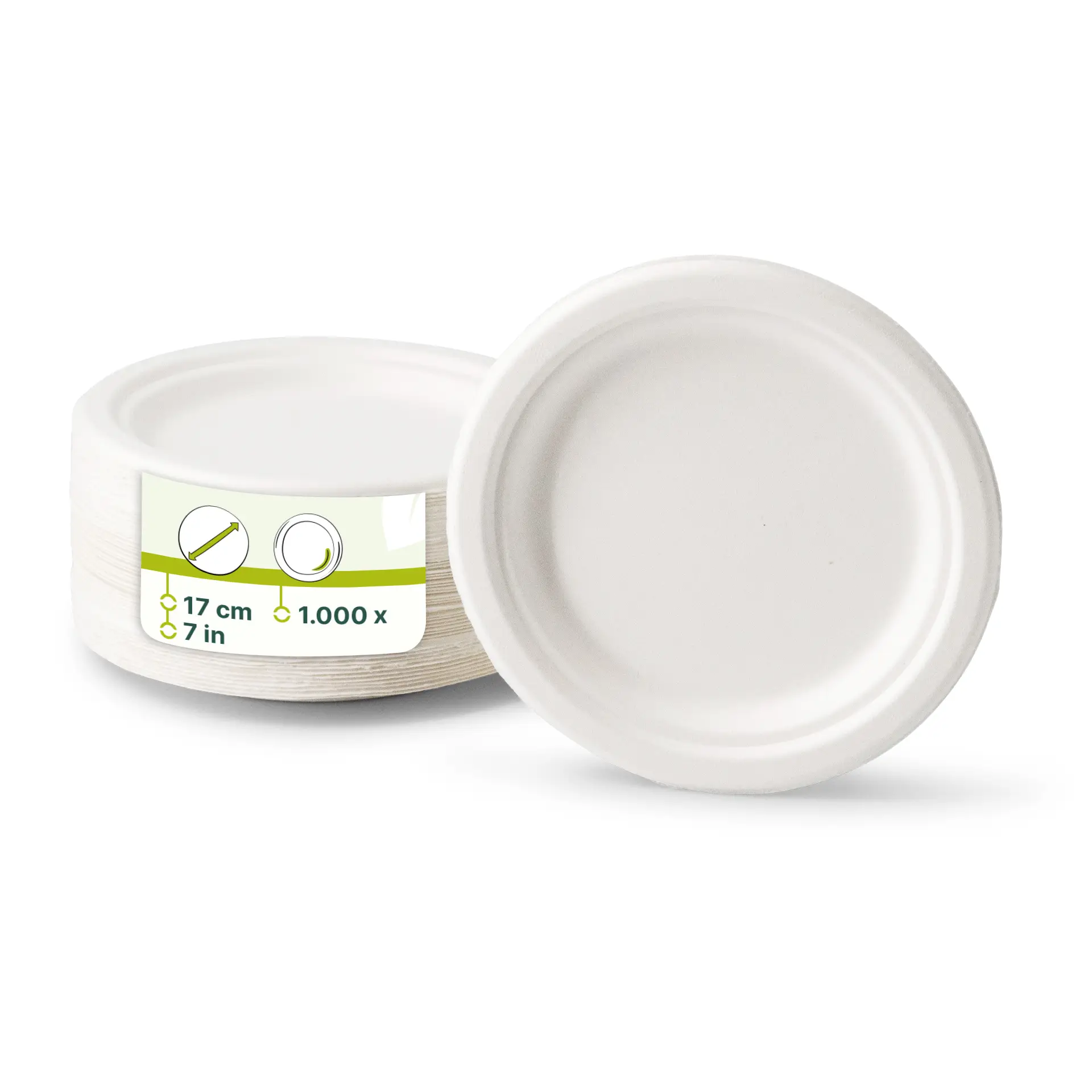 Ronde suikerriet borden, Ø 17 cm Ronde suikerriet borden, Ø 17 cm