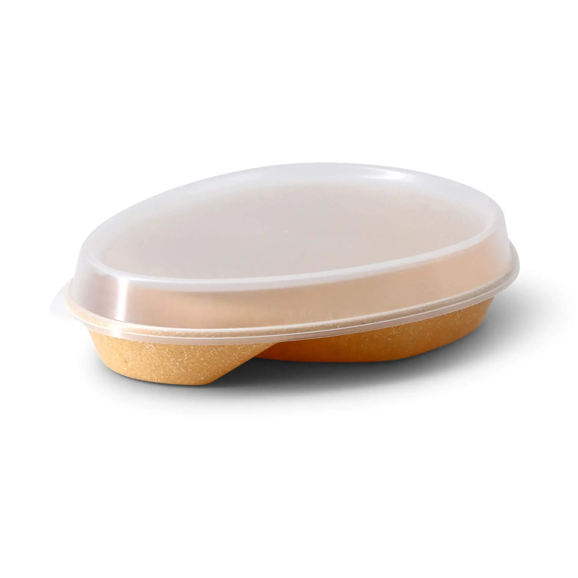 | 2 VOOR 1 | Herbruikbaar menu-bord "merways Plate" 27,5 x 20 x 3,5 cm, 2 kamers, druppelvormig, karamel / bruin