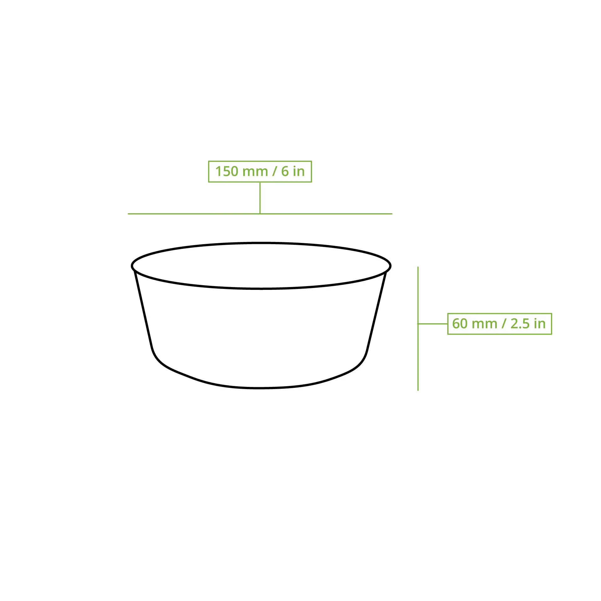 Kartonnen kom / Salade kom (bio-gecoat) 650 ml, Ø 185 mm, wit