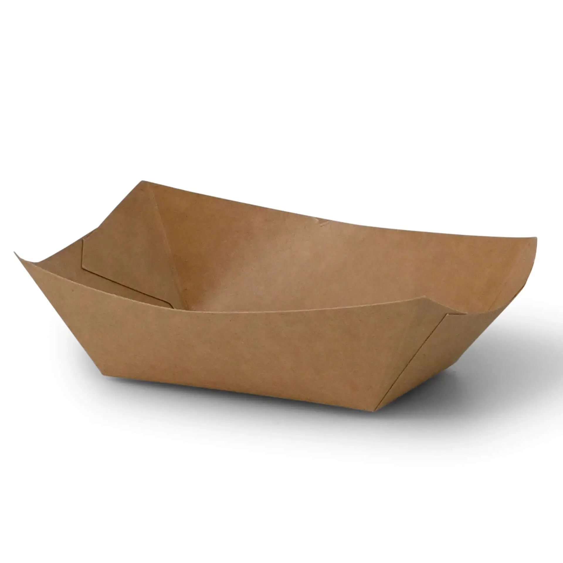 Snackbakje van karton (gecoat) 200 ml, 13 x 10 x 3 cm, bruin