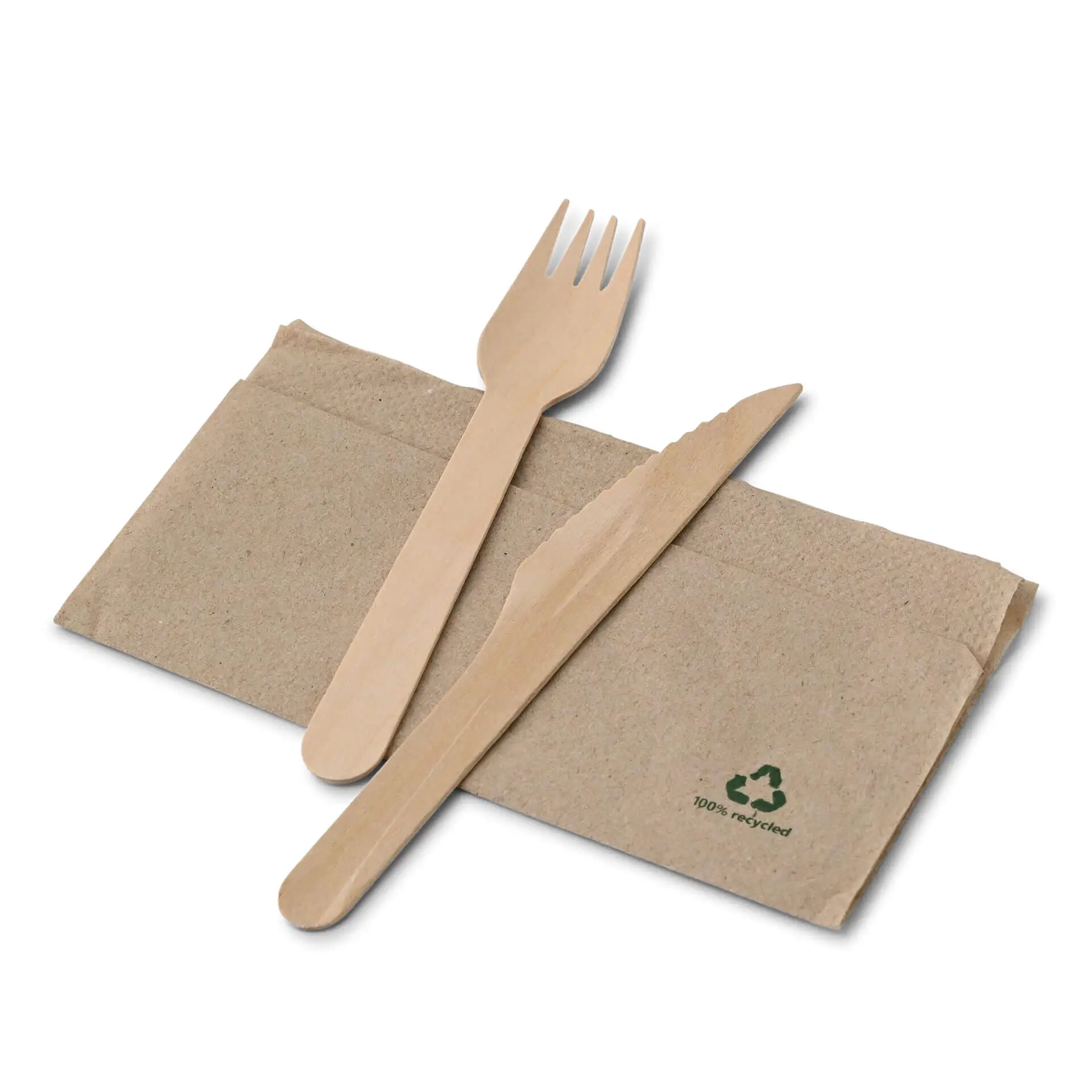 Servetten van gerecycled papier, 32 x 32 cm, 1-laags, 1/8 vouw, bruin Servetten van gerecycled papier, 32 x 32 cm, 1-laags, 1/8 vouw, bruin