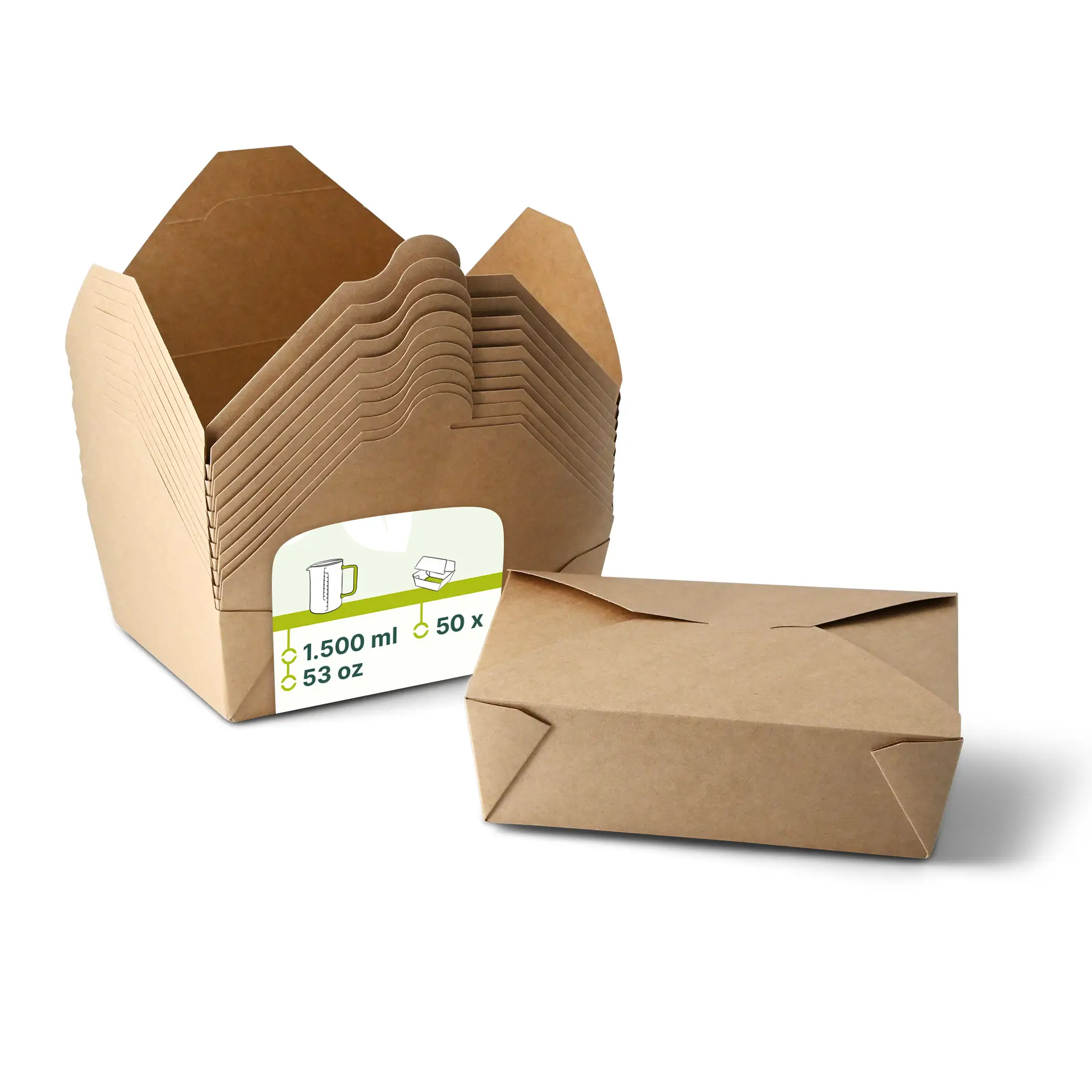 Kartonnen doos take away 1500 ml, bruin
